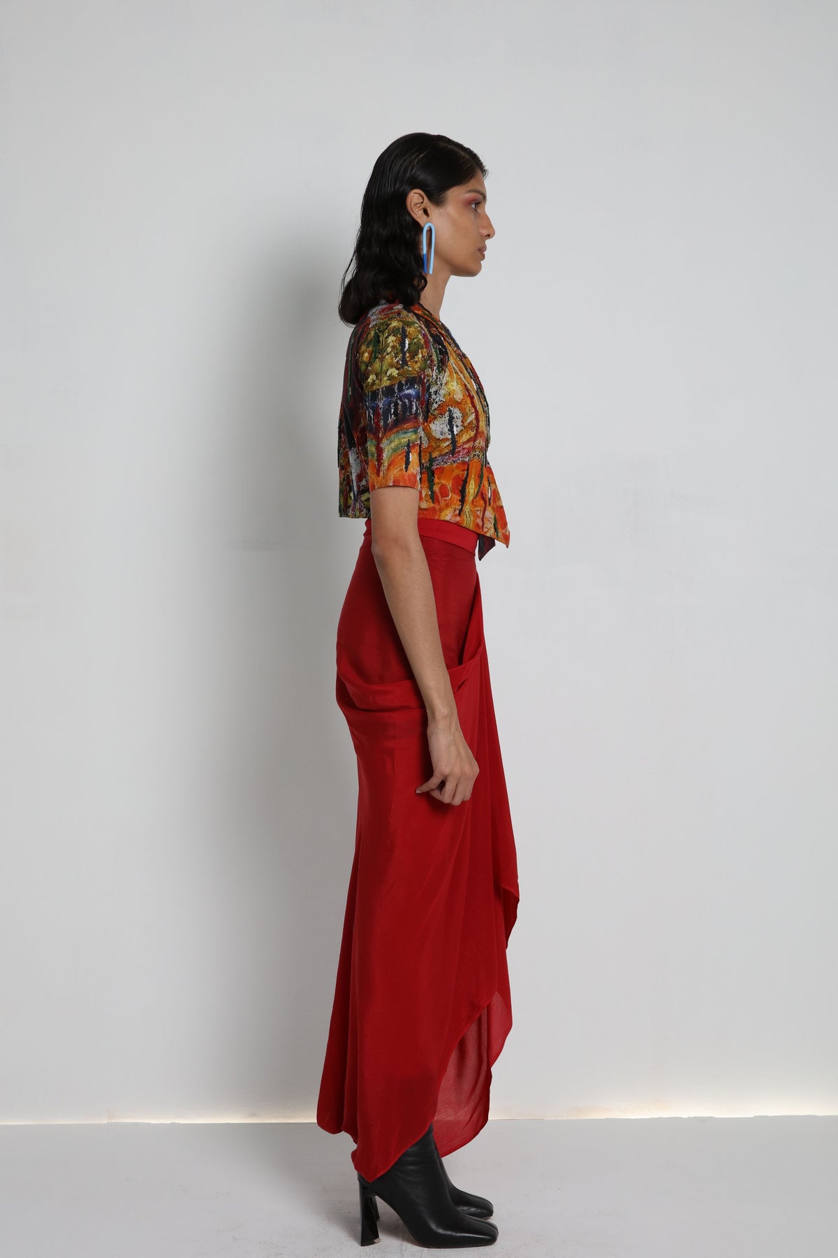 Multicolour Printed Jacket Set