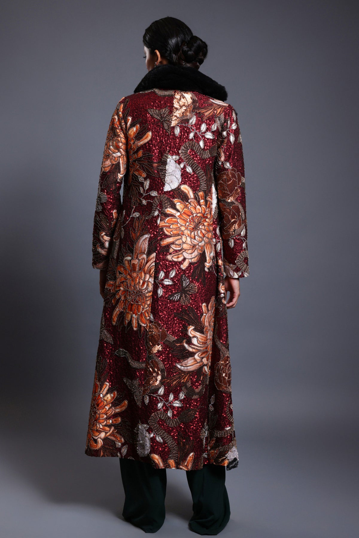 Maroon Print Jacket