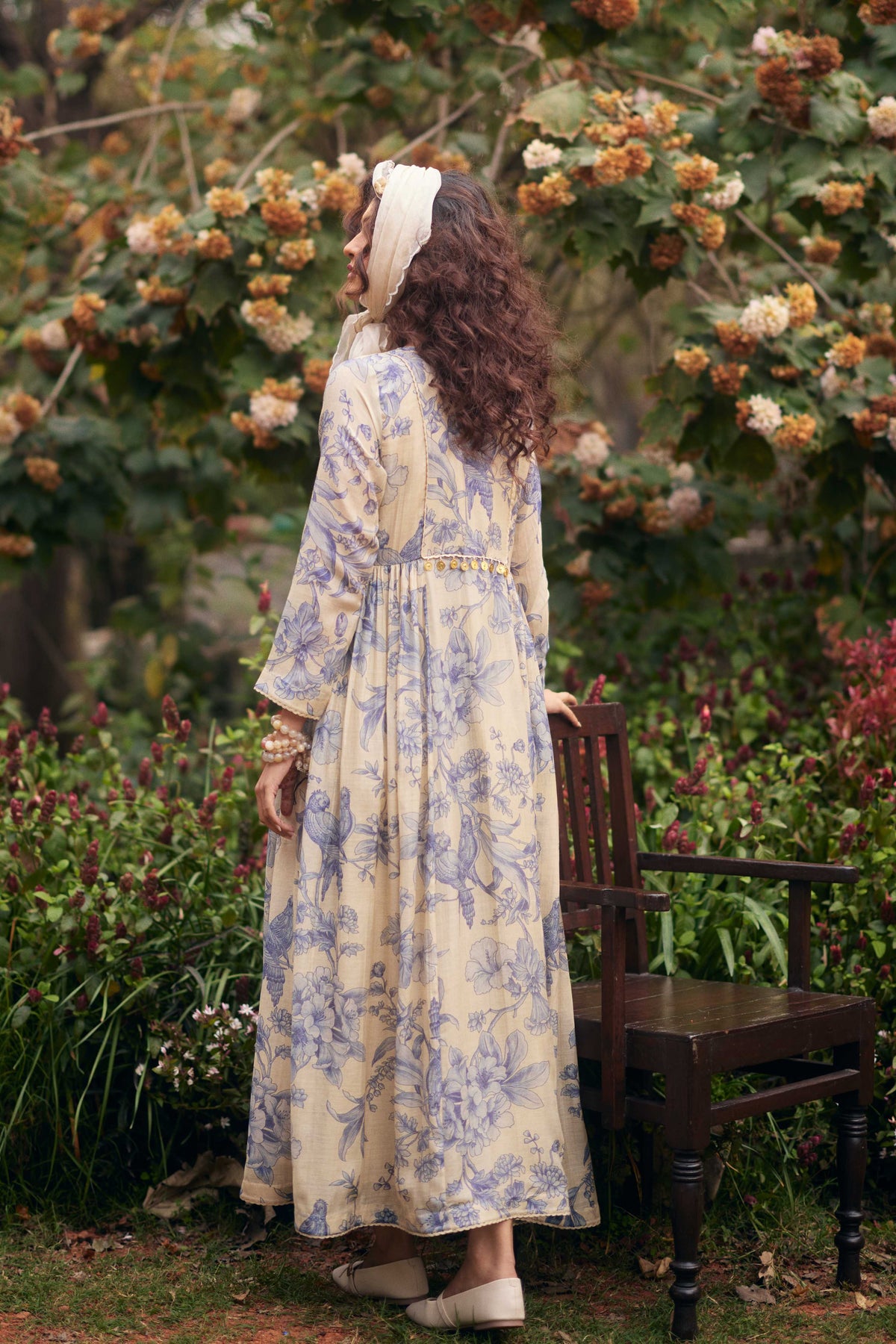 Blue and Ivory Jacket Set