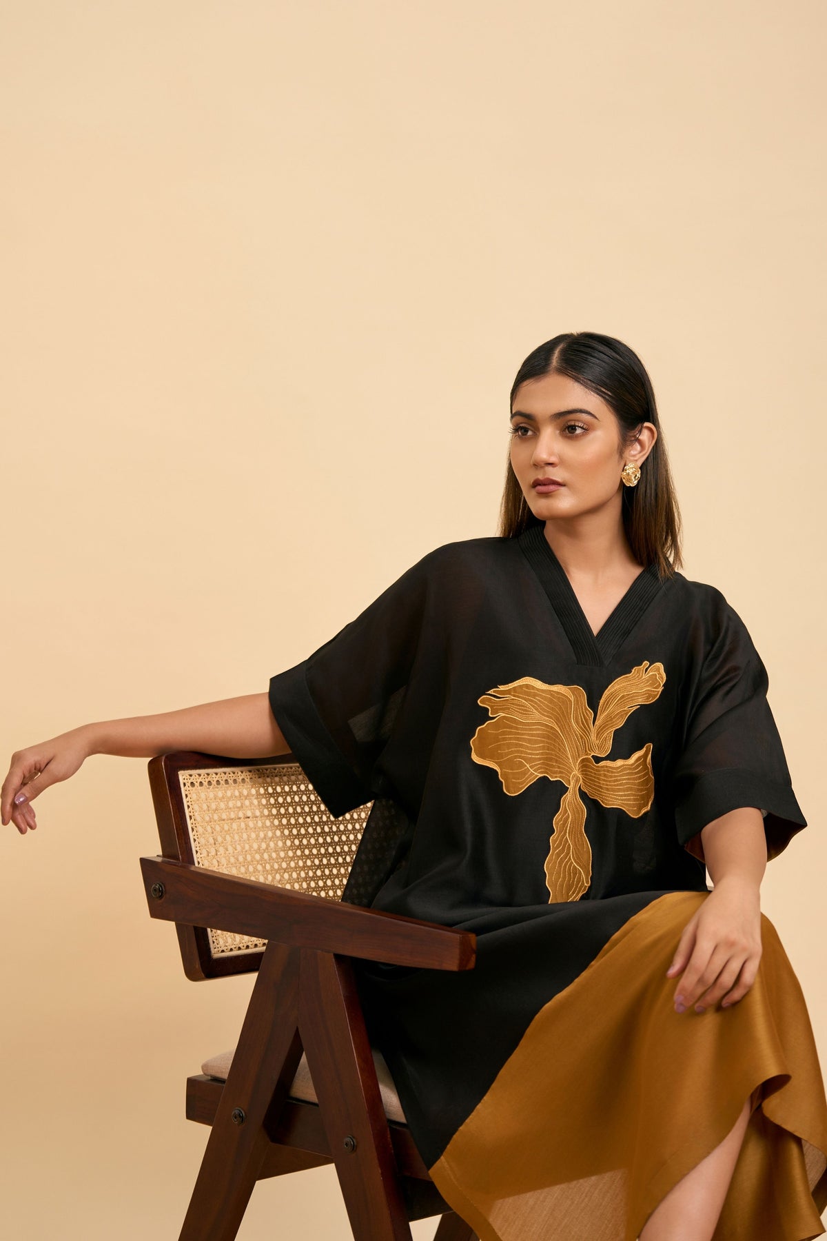 Black Gold Fusion Kaftan Set