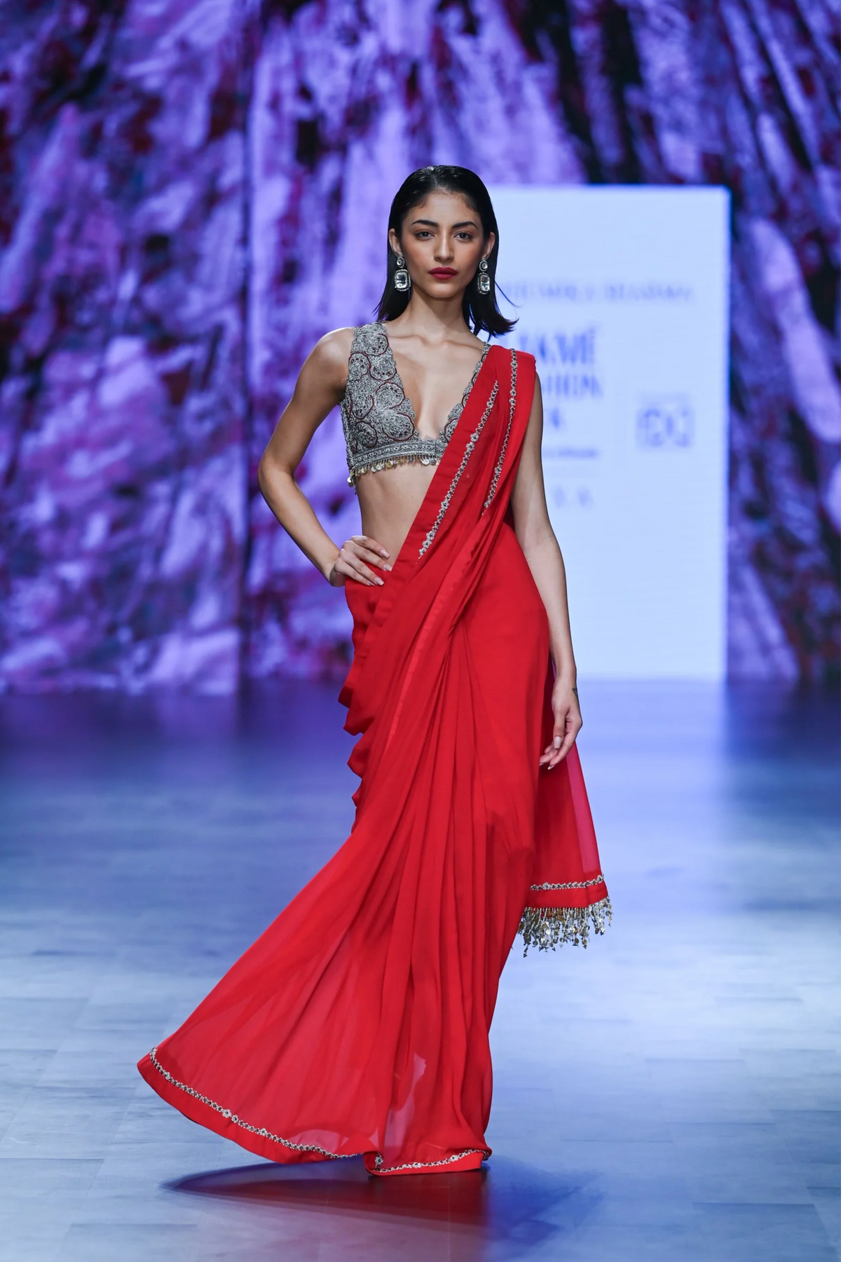 Red 6 Yard Saree