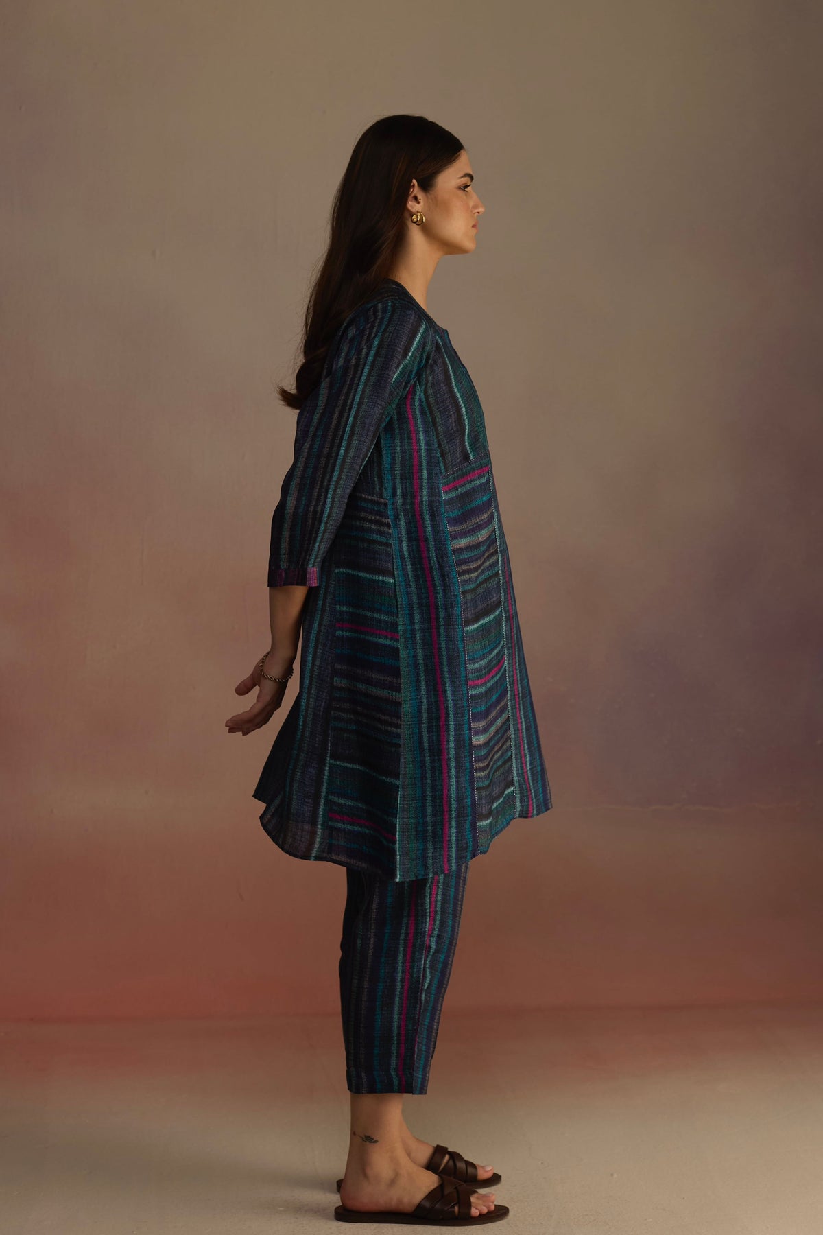 Awning Short Blue Kurta