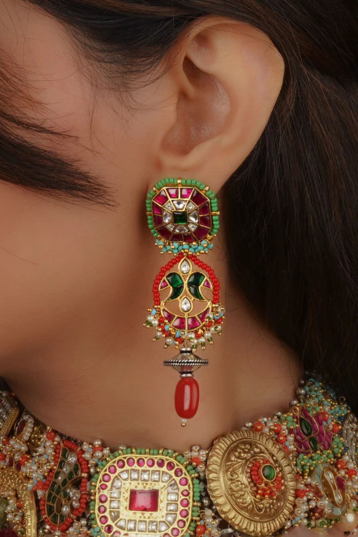 Multicolor Tribal Necklace Set
