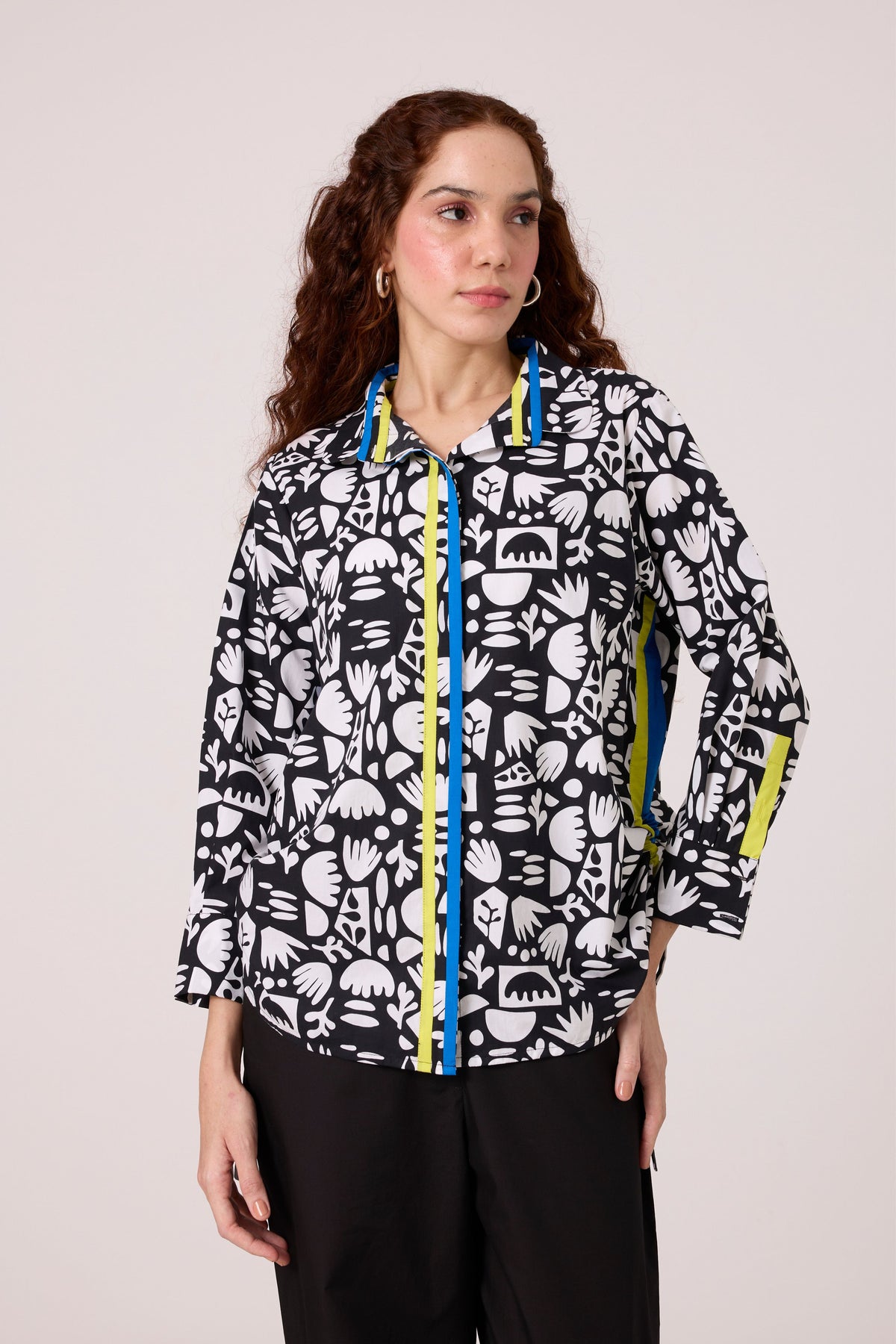 Autumn Motif Print Shirt