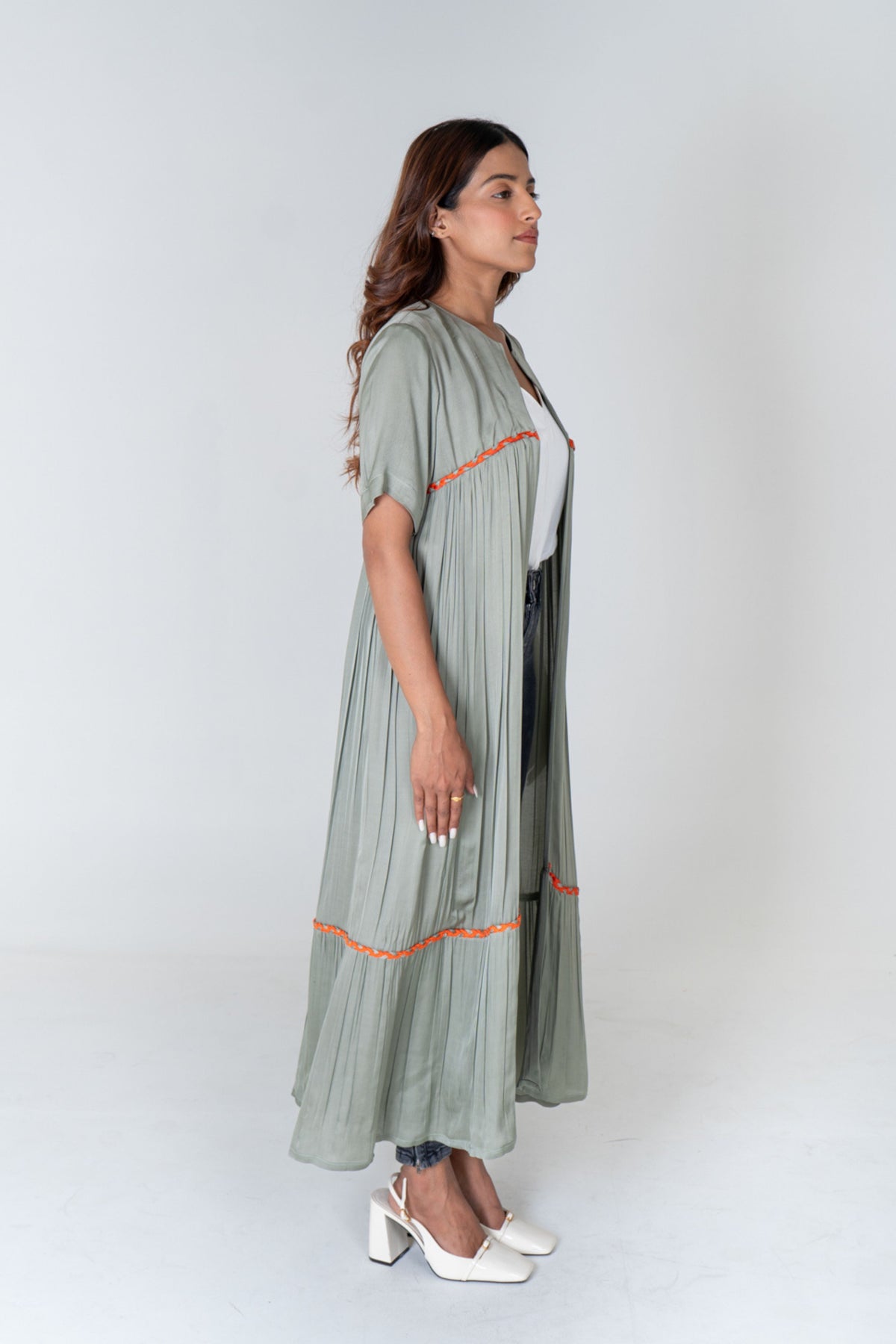 Green-orange Long Cape