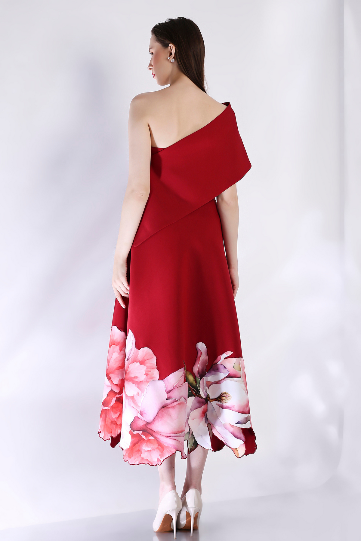 Deep Red Printed Dress