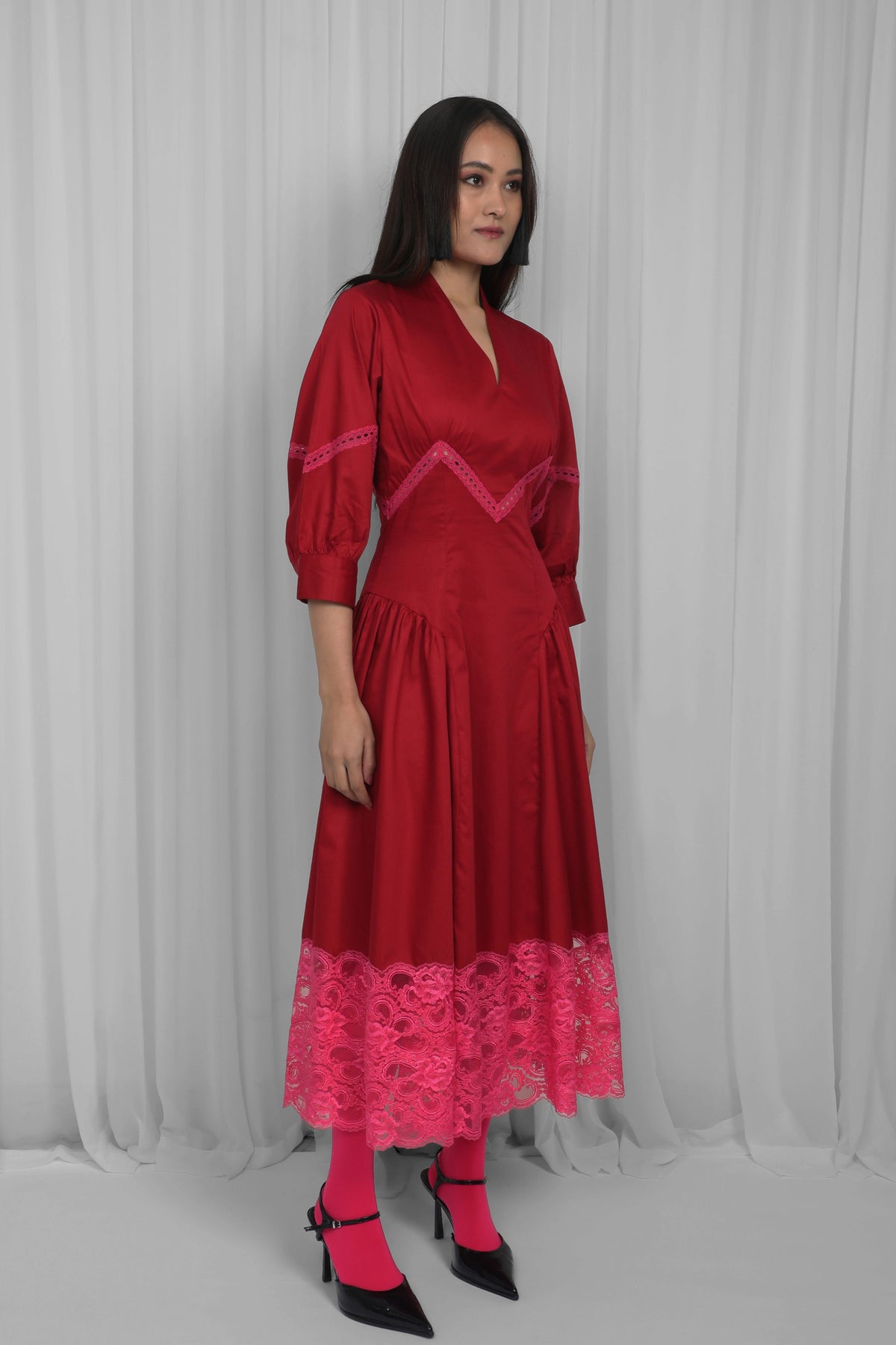 Red and Pink Belinda Dress