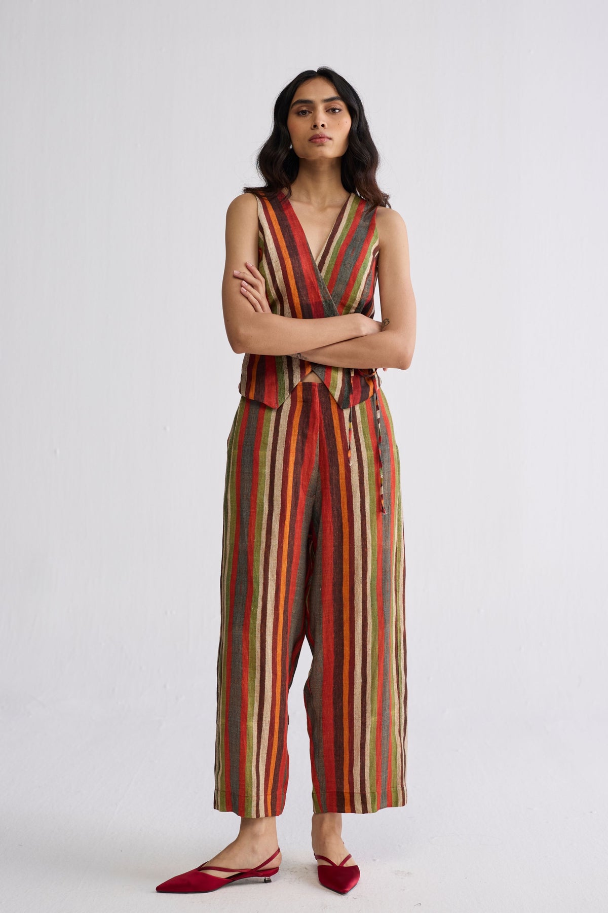 Jilian Tie up Waistcoat Set