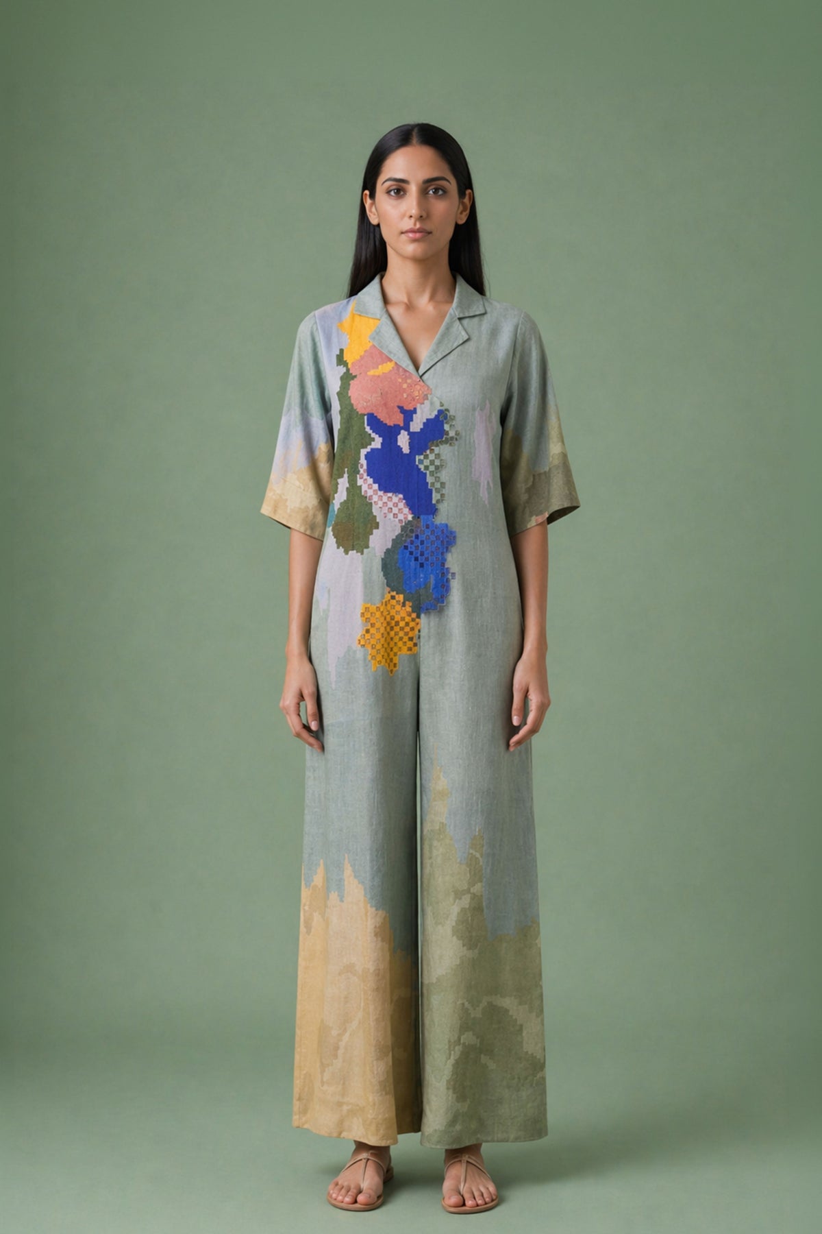 Ikat Cutwork Jumpsuit