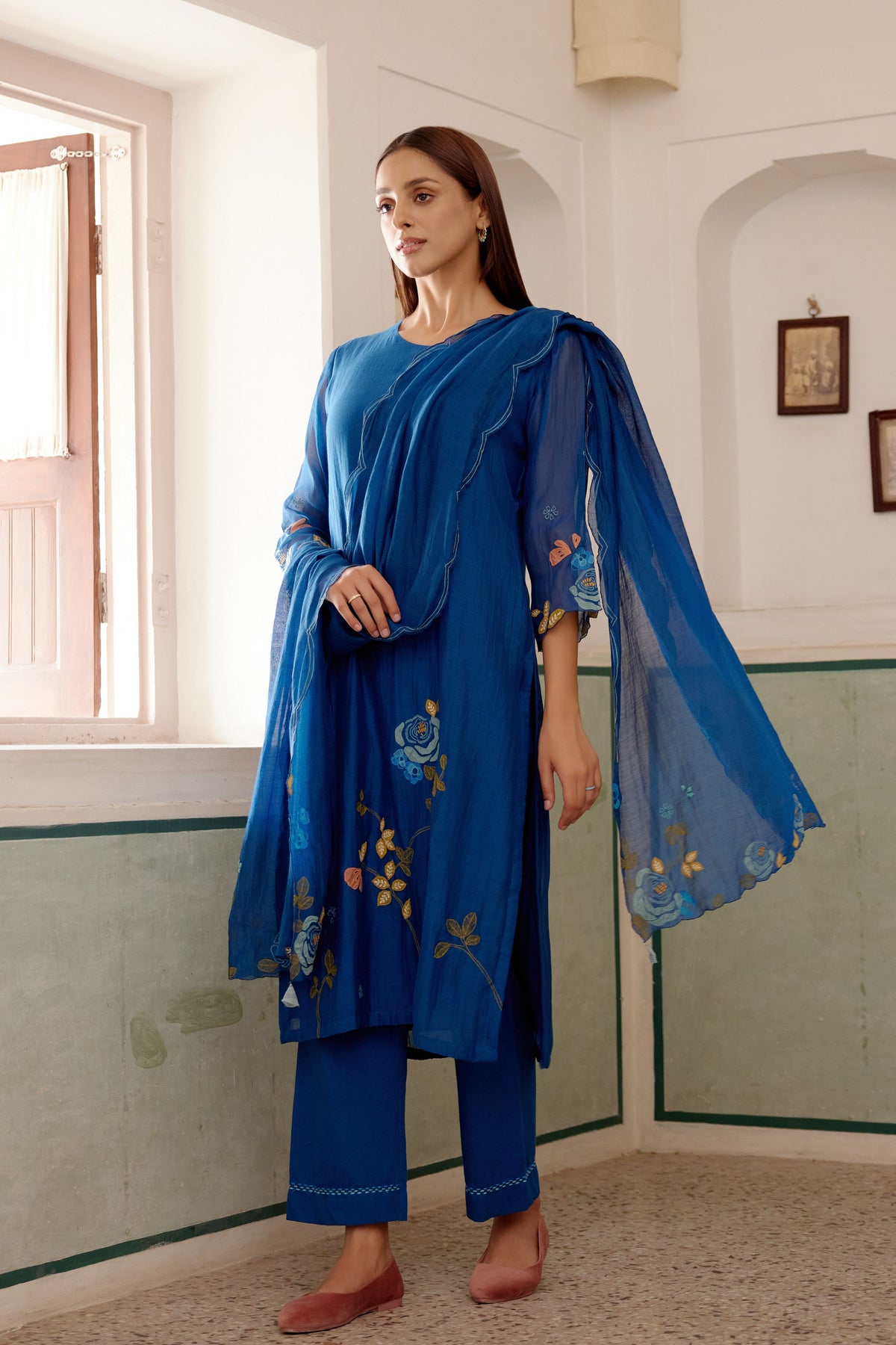 Sapphire Applique Kurta Set