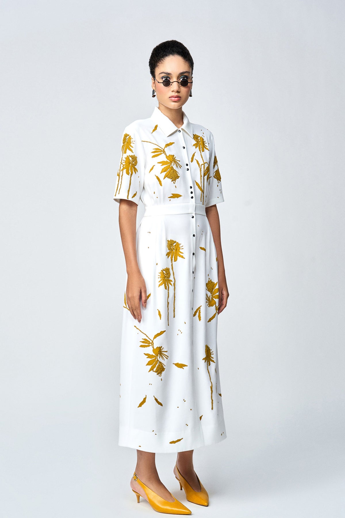 Ivory Embroidery Long Dress