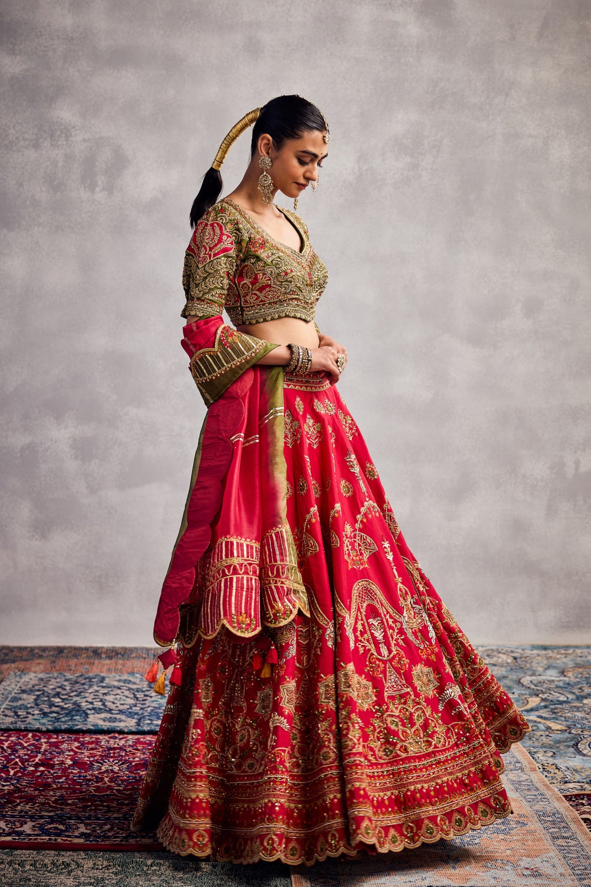 Pure Red Lehenga Set