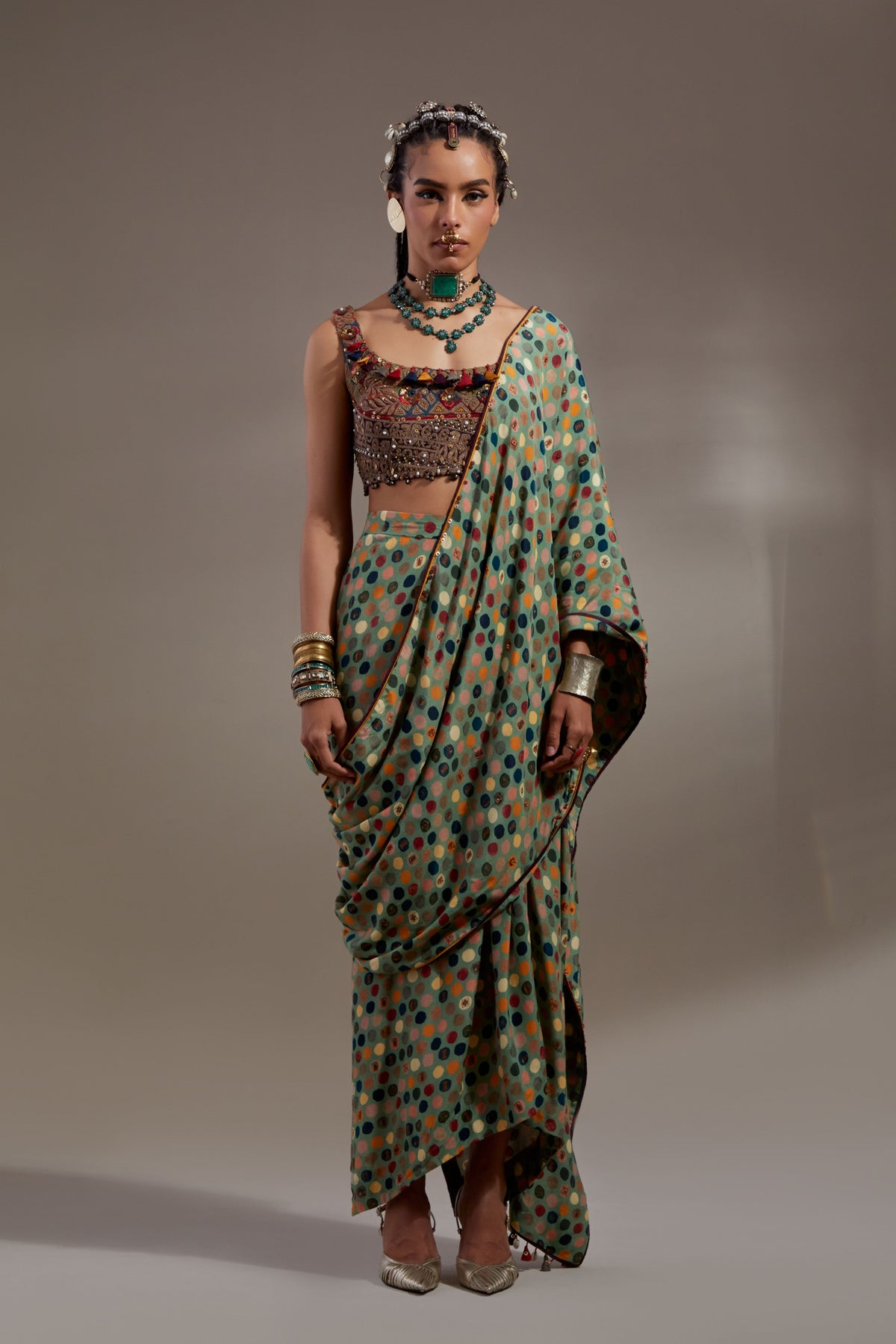 Soma Draped Saree Set