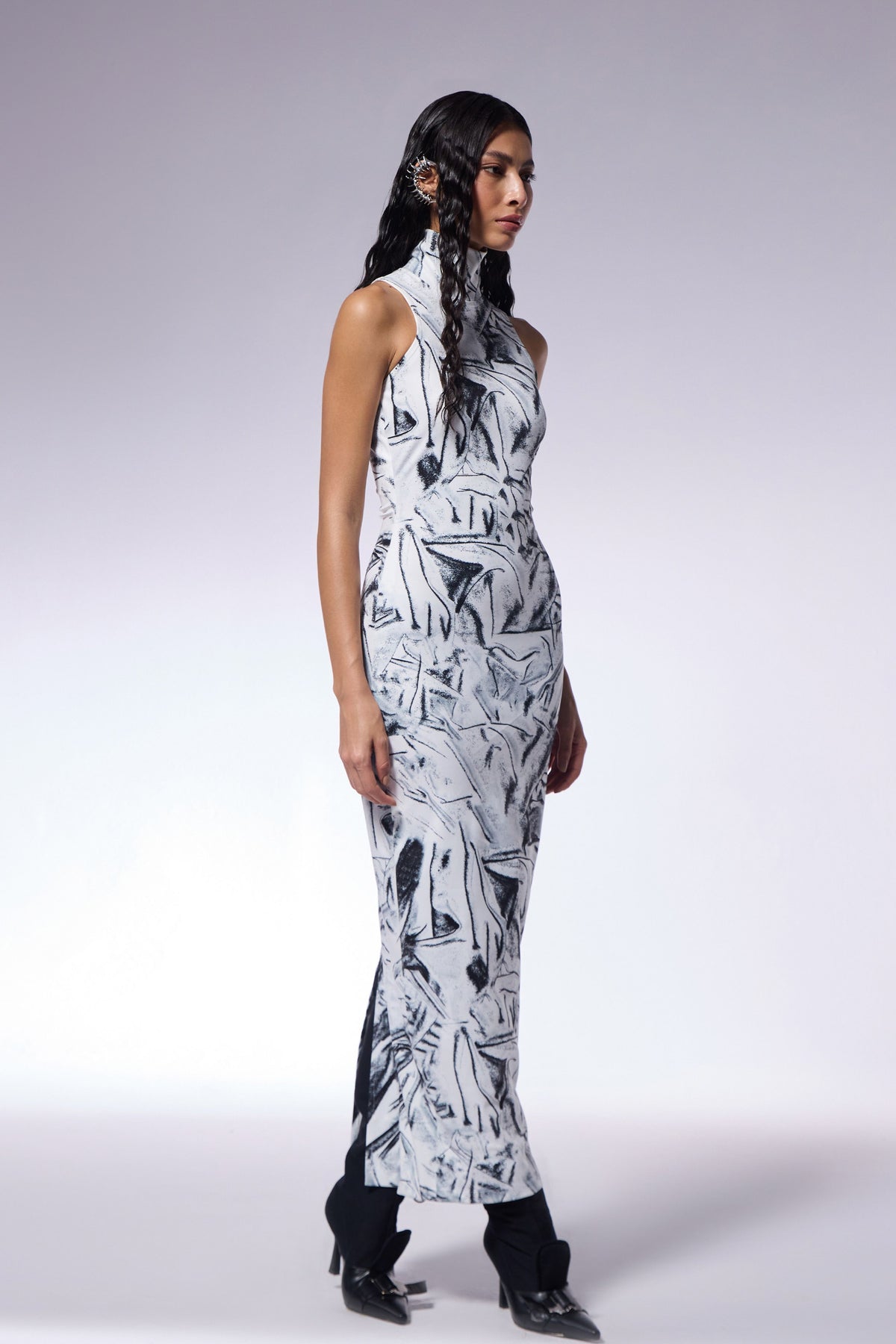 Crushed Paper Maxi Dress