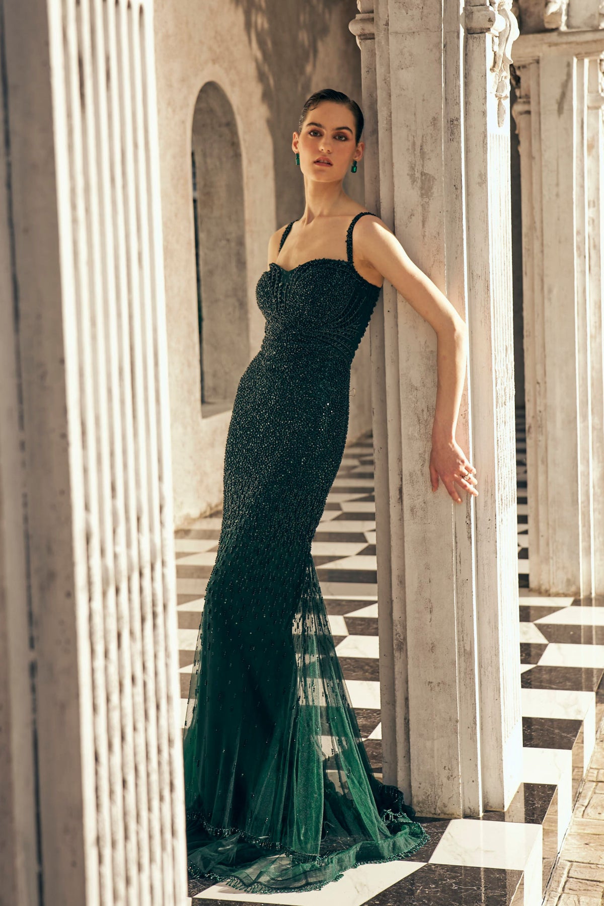 Bottle Green Gown