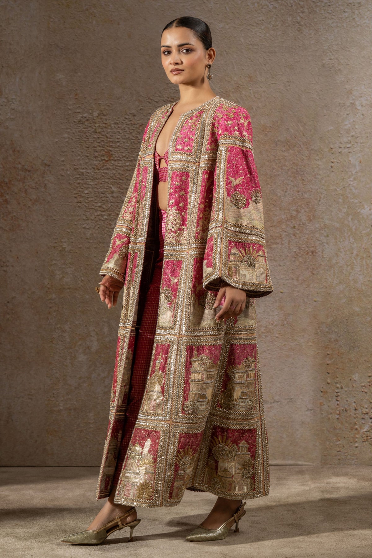 Pichwai Embellished Jacket Set