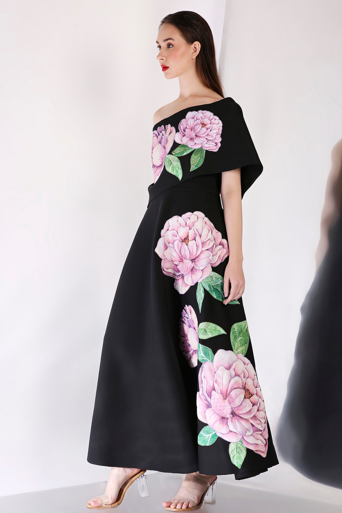 Black Nyra Embroidery Dress