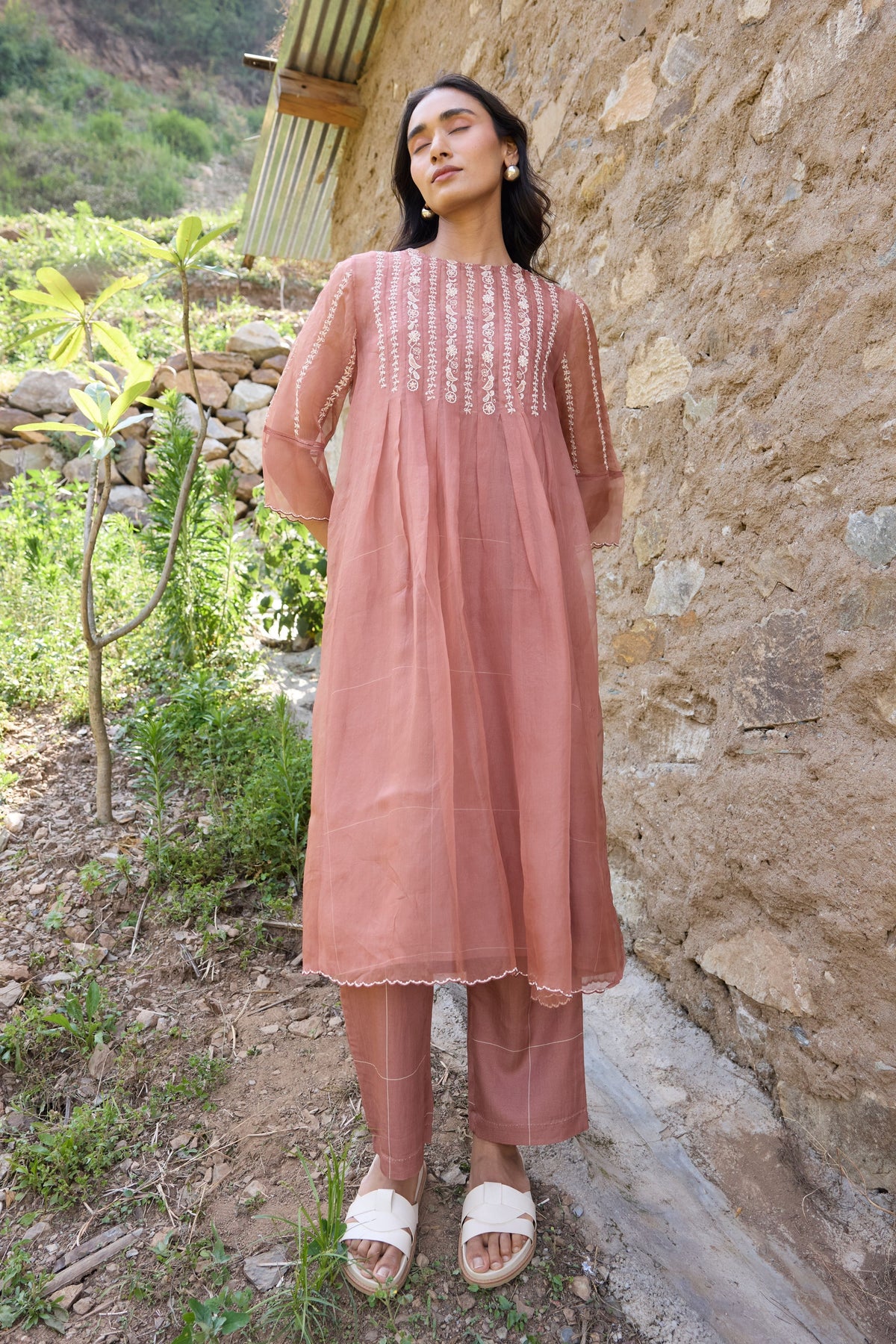 Prach Floral Pleated Dress