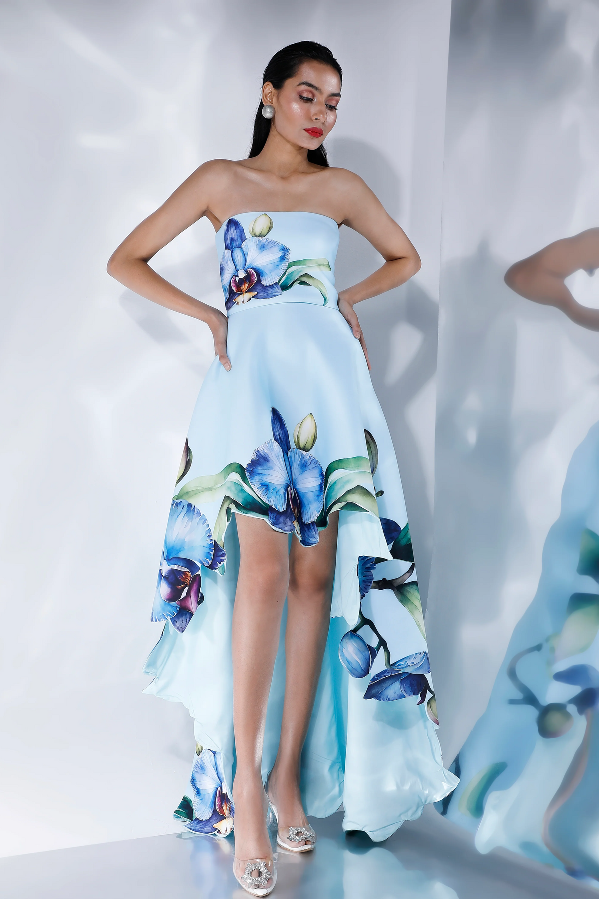 Oriana Light Blue Printed Dress