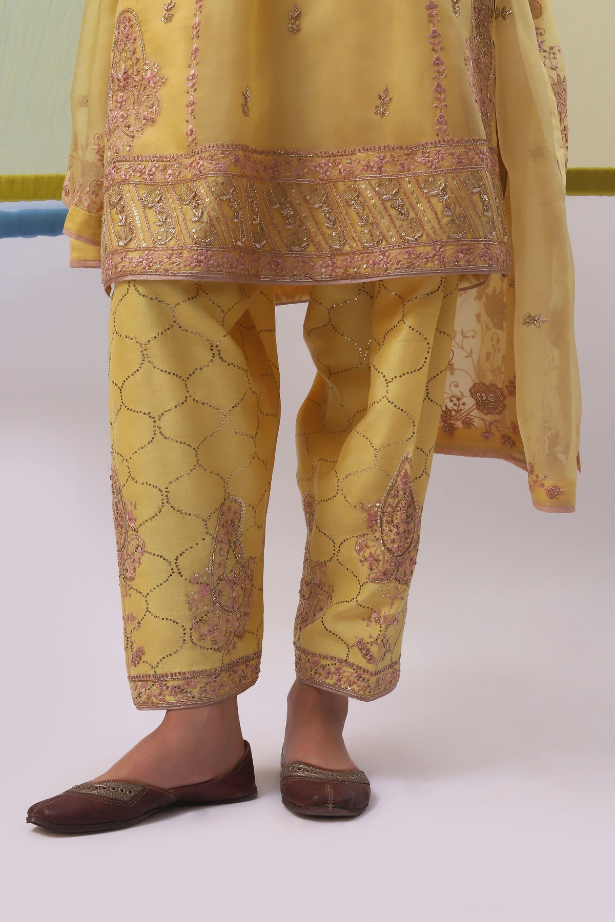 Yellow Mahiz Long Kurta Set