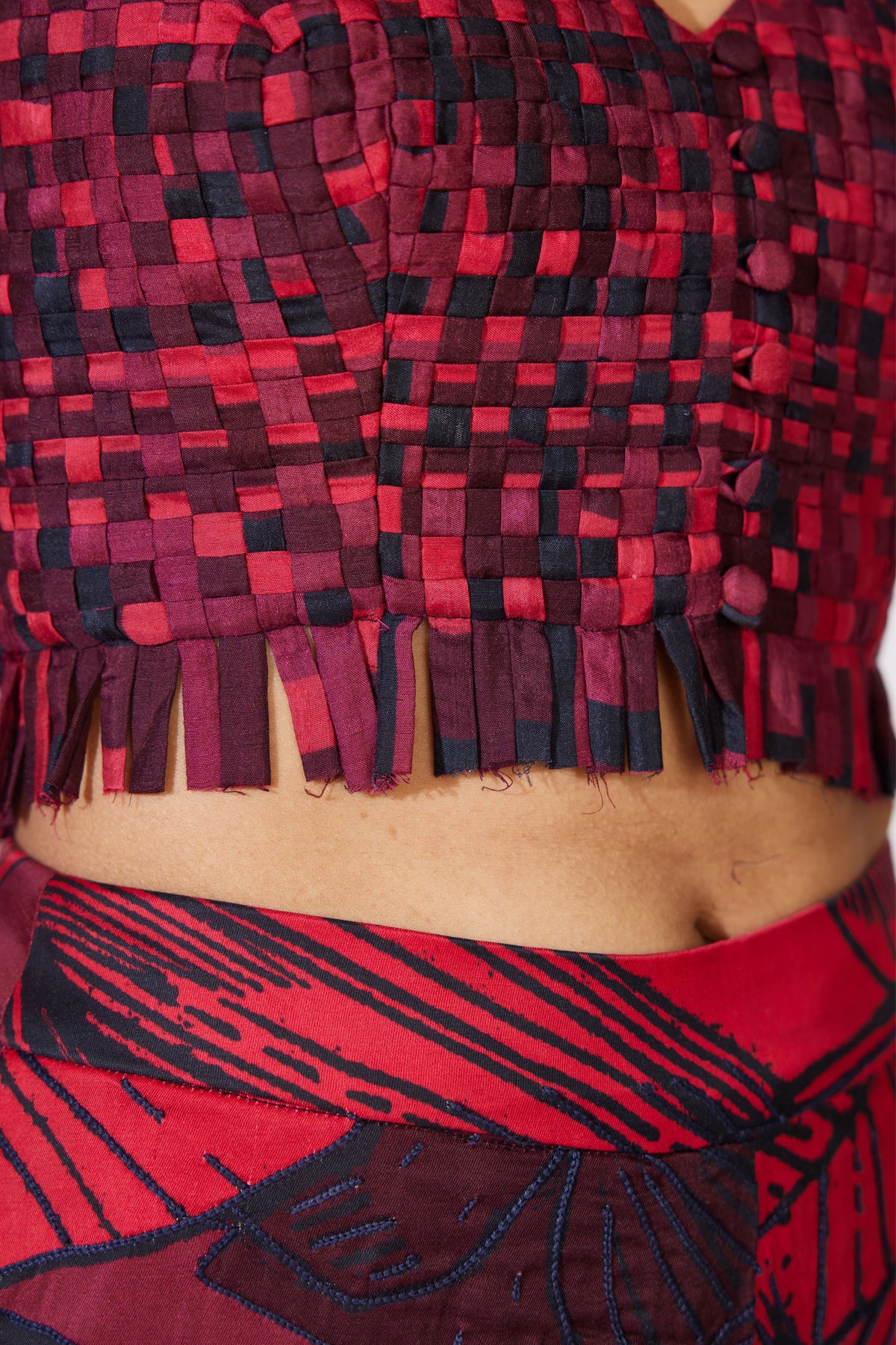 Red Weaved Bustier