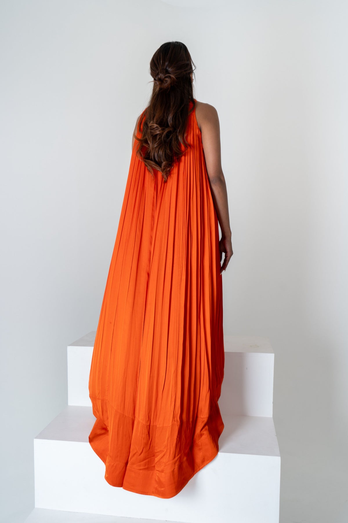 Orange-pink Gather Gown