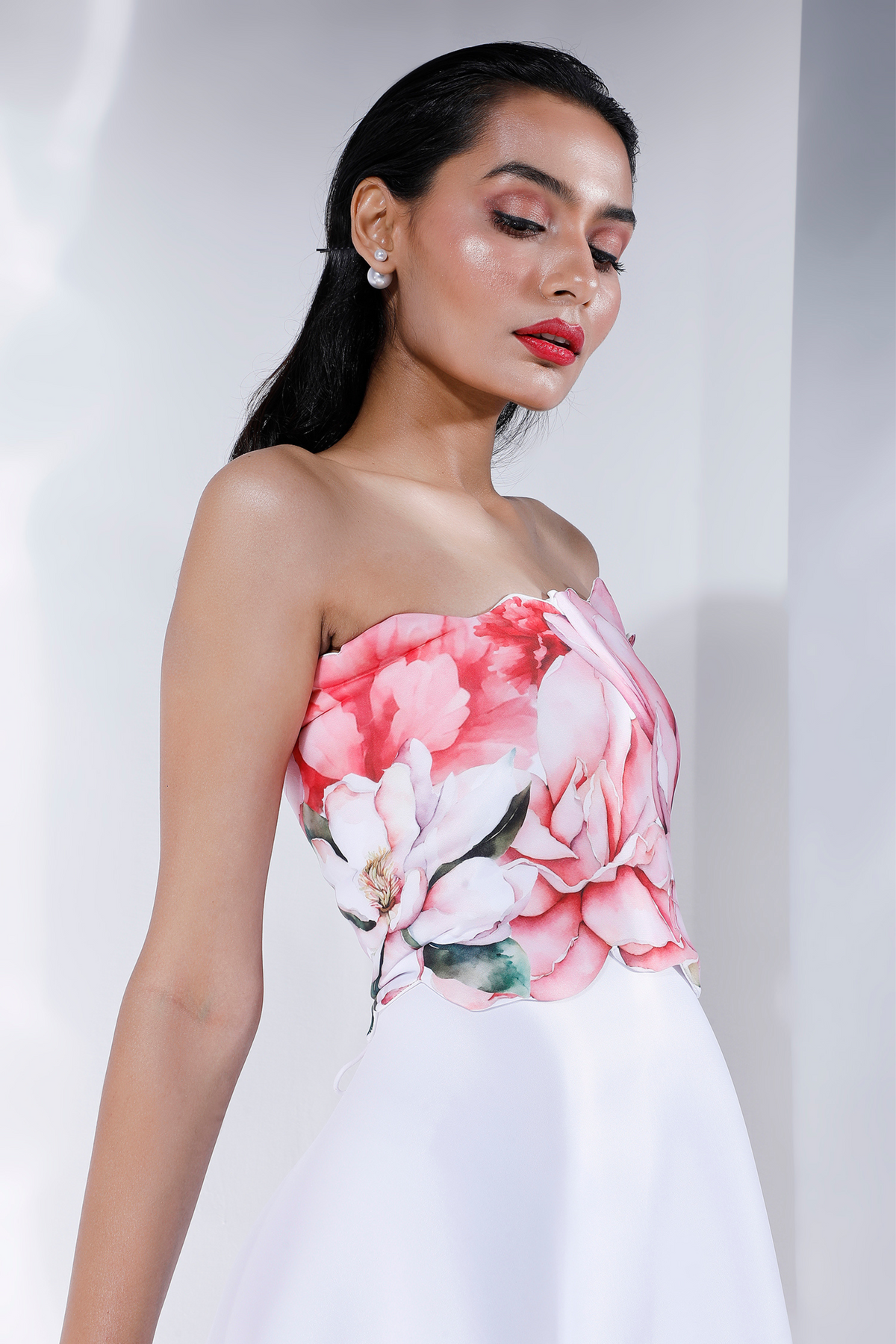 Classic White Printed Dress