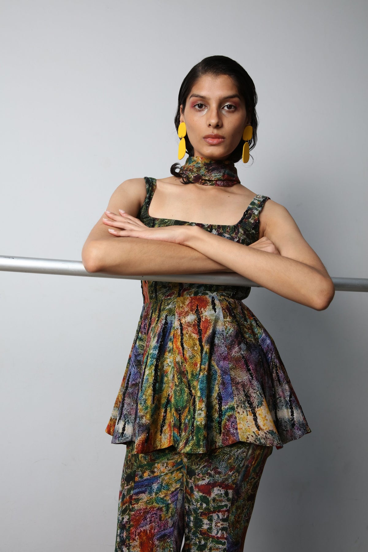 Multicolour Embroidered Sharara Set