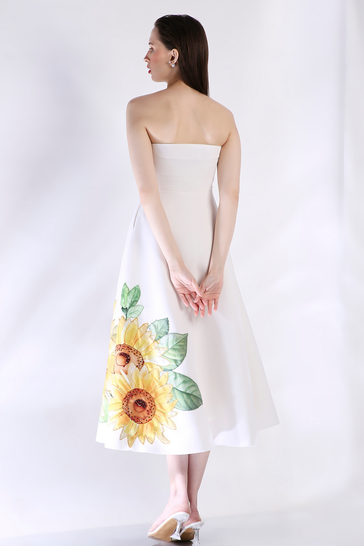 Off White Embroidered Dress