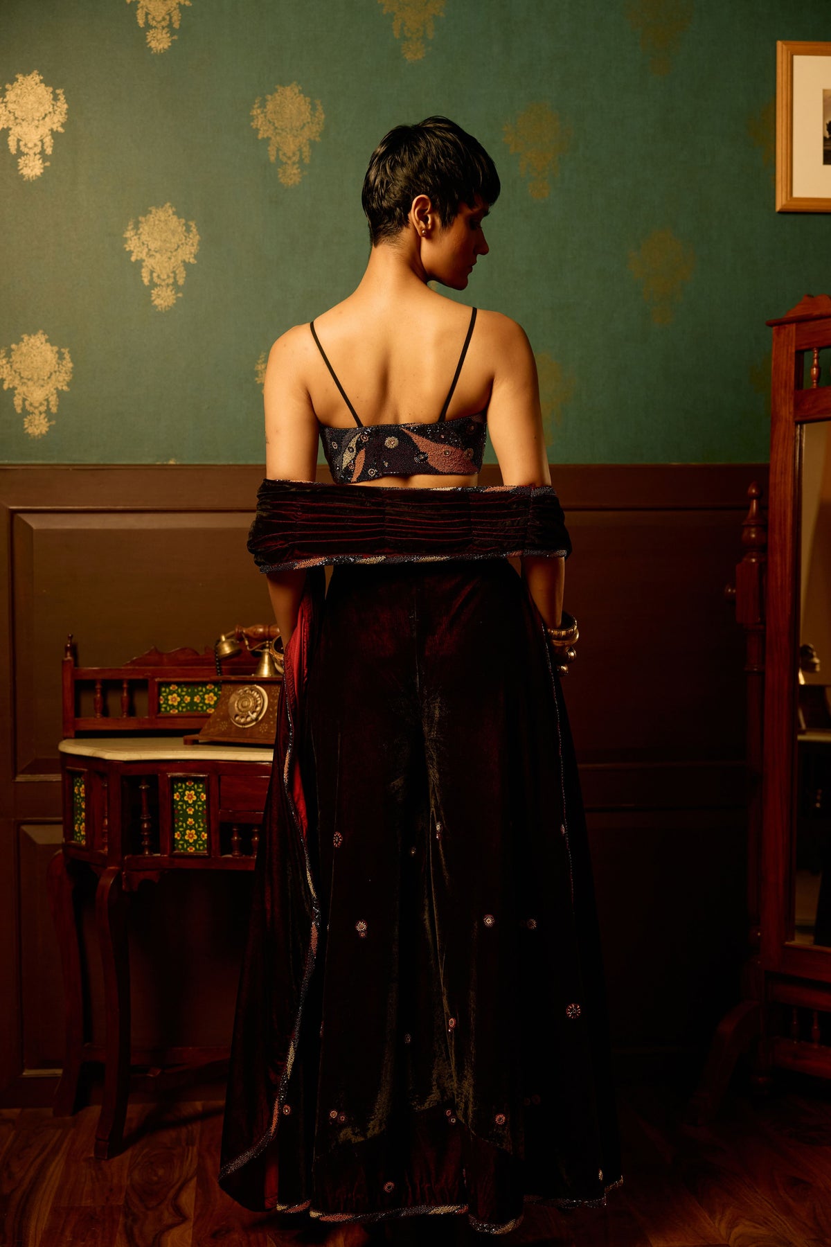 Rangeez Black Saree Set