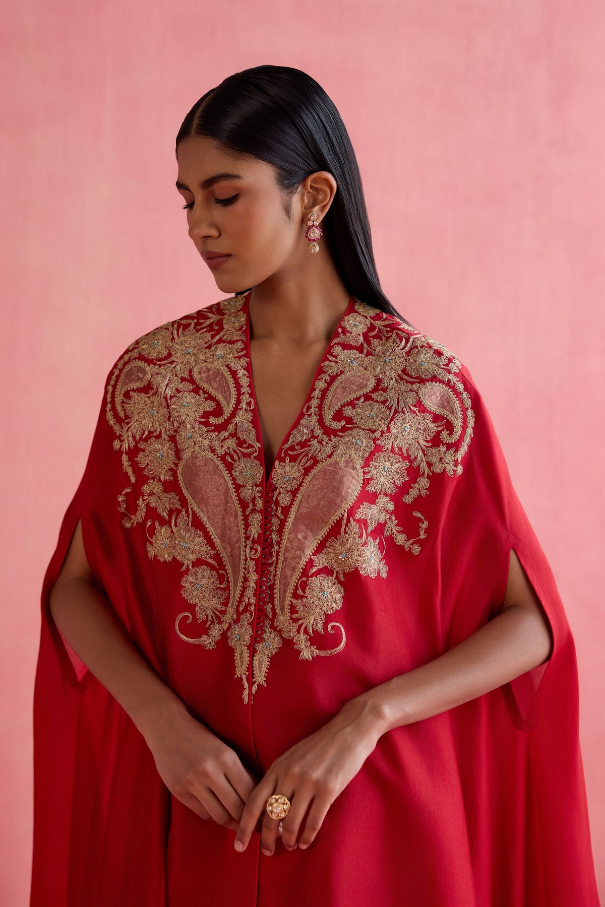 Meher Red Kaftan Set