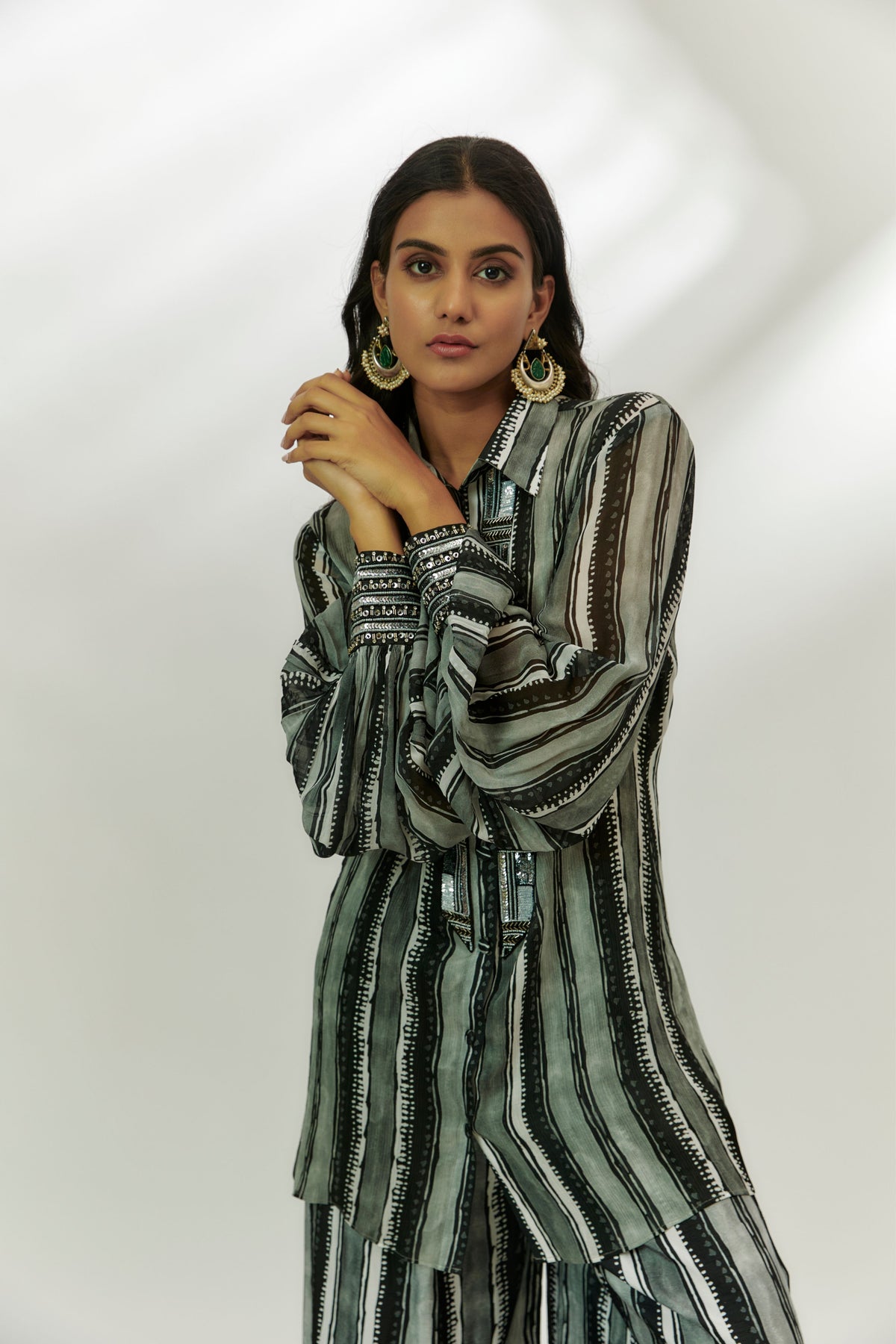 Black Stripes Printed Co-ord Set