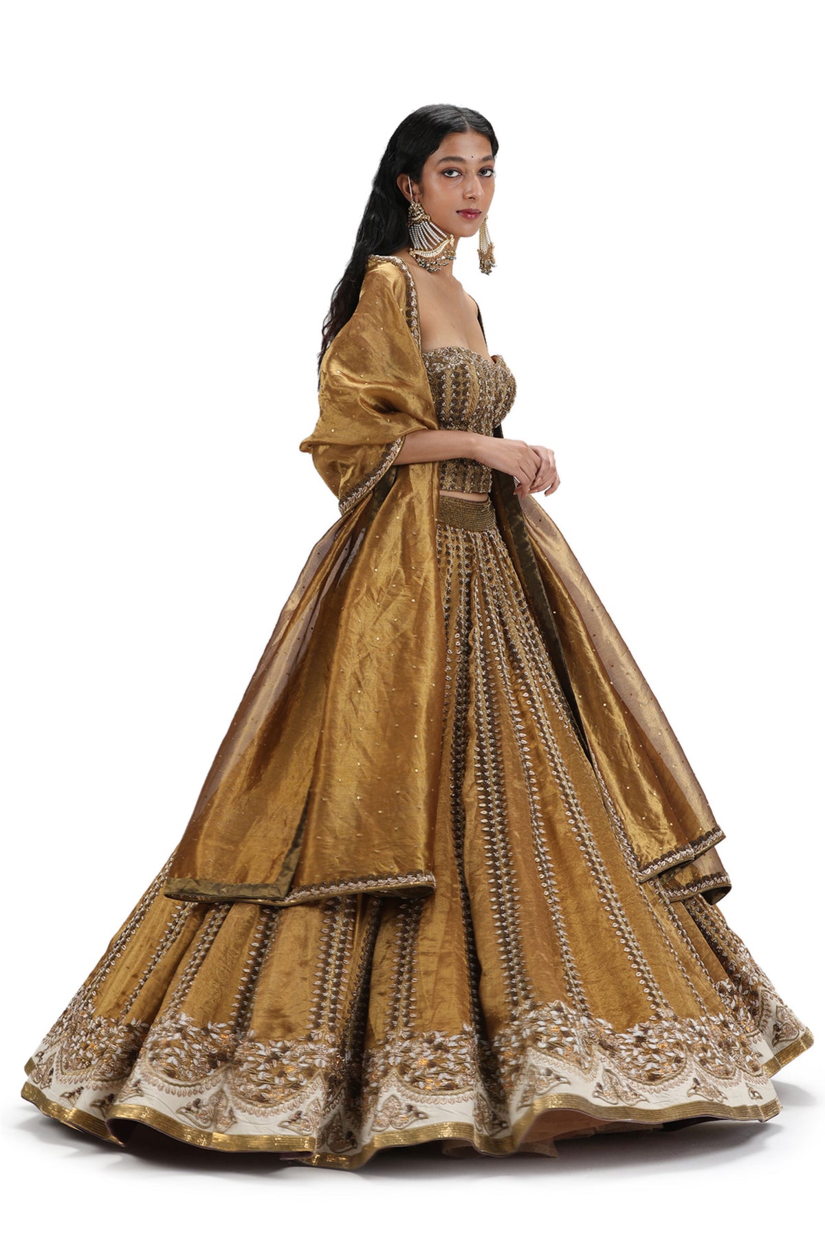 Kanakpriya Old Gold Lehenga Set