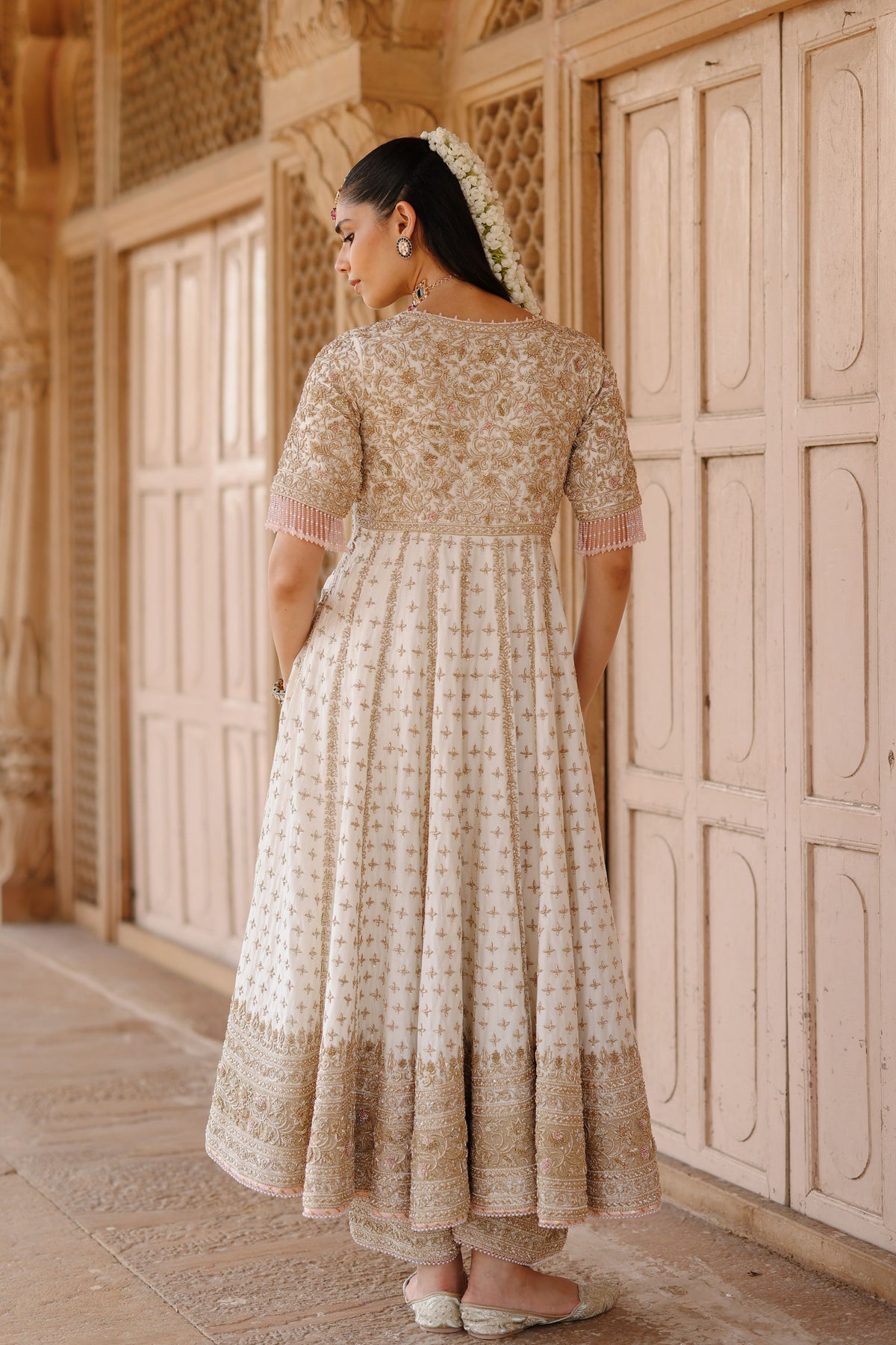 Nafees Ivory Anarkali Set