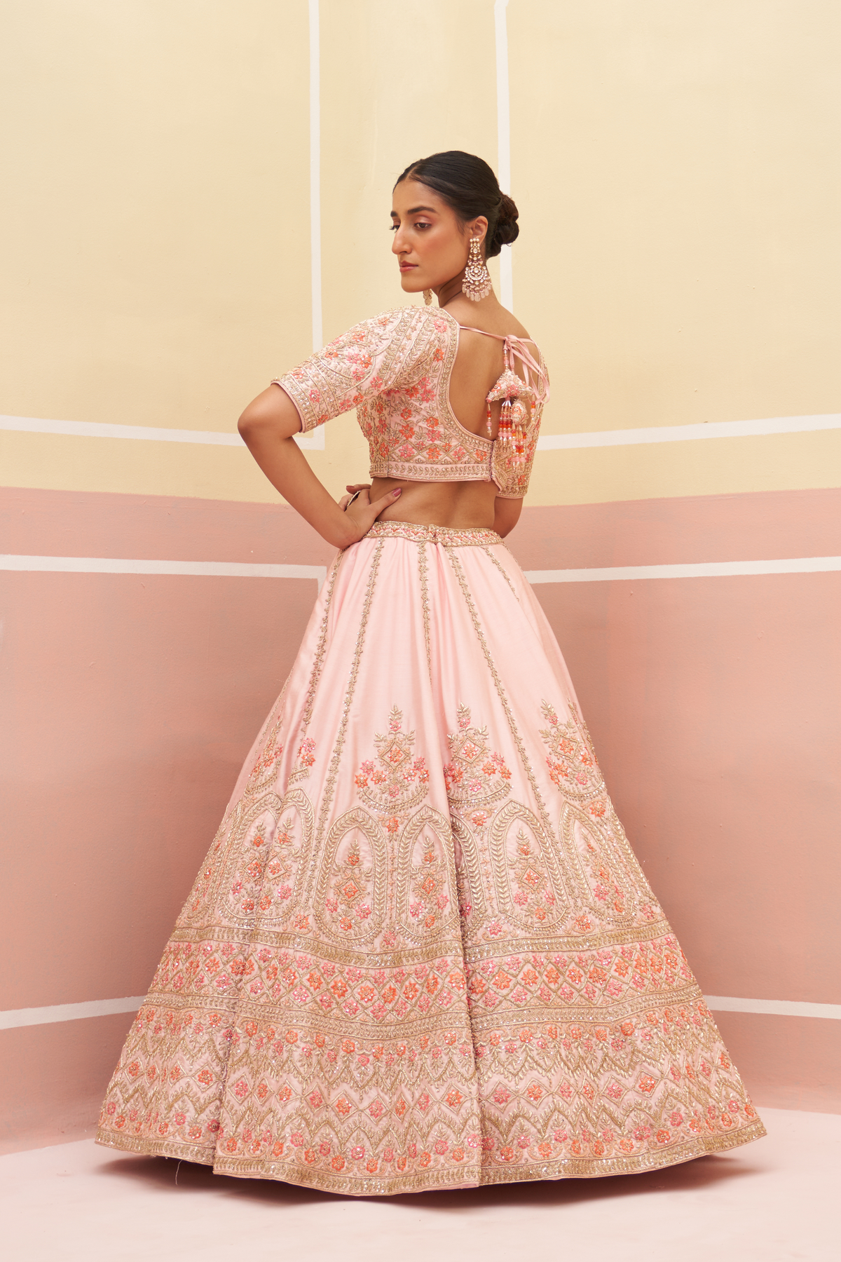 Pink Lehenga Set  With Dupattas