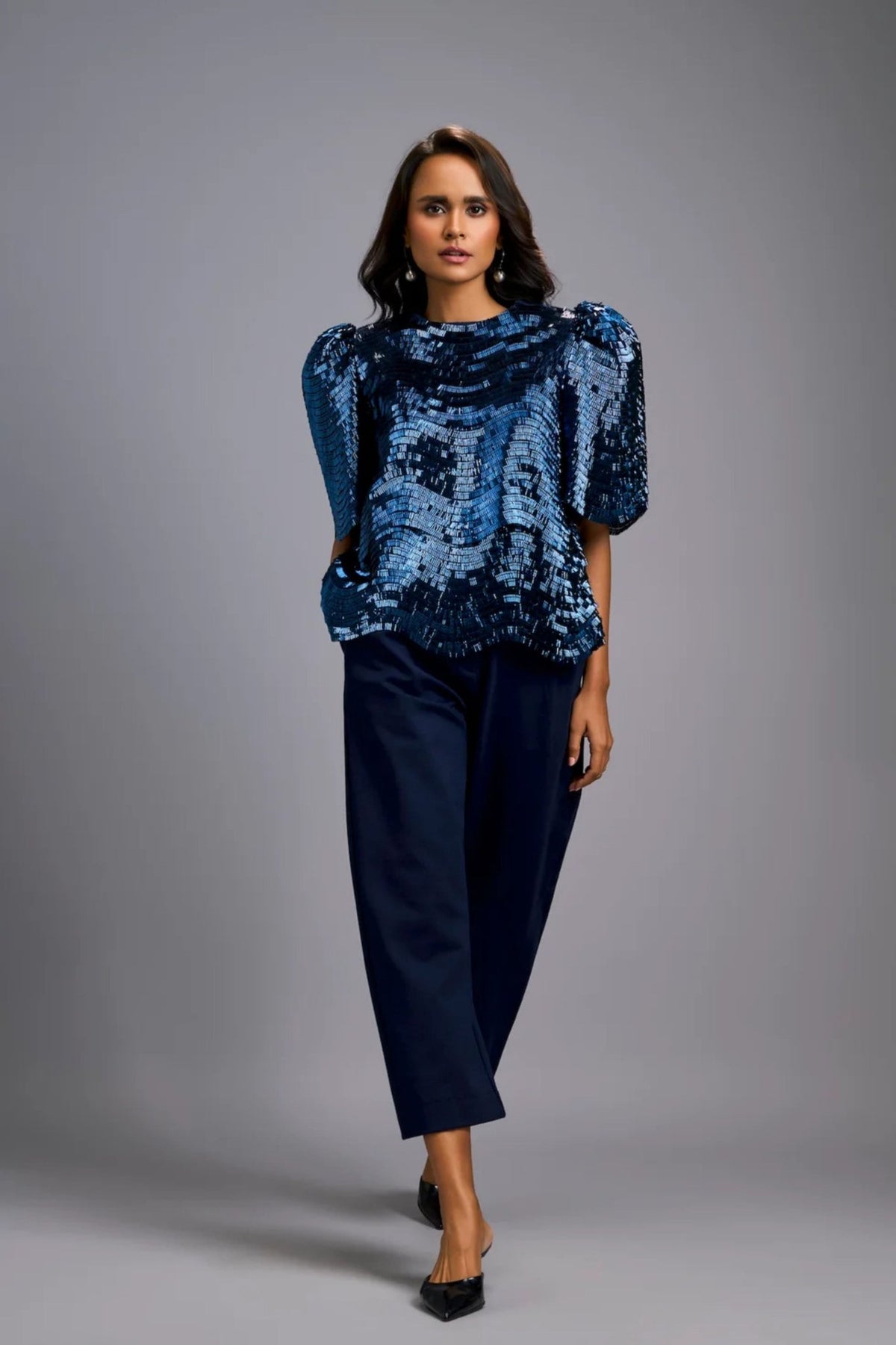 Sculptural Navy Co - ord Set - Deepika Arora - Elahe