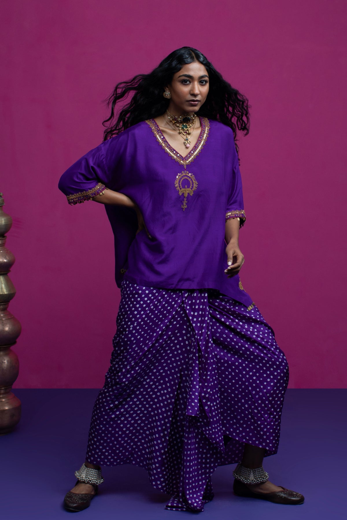 Peacock Paisley Kaftan Set