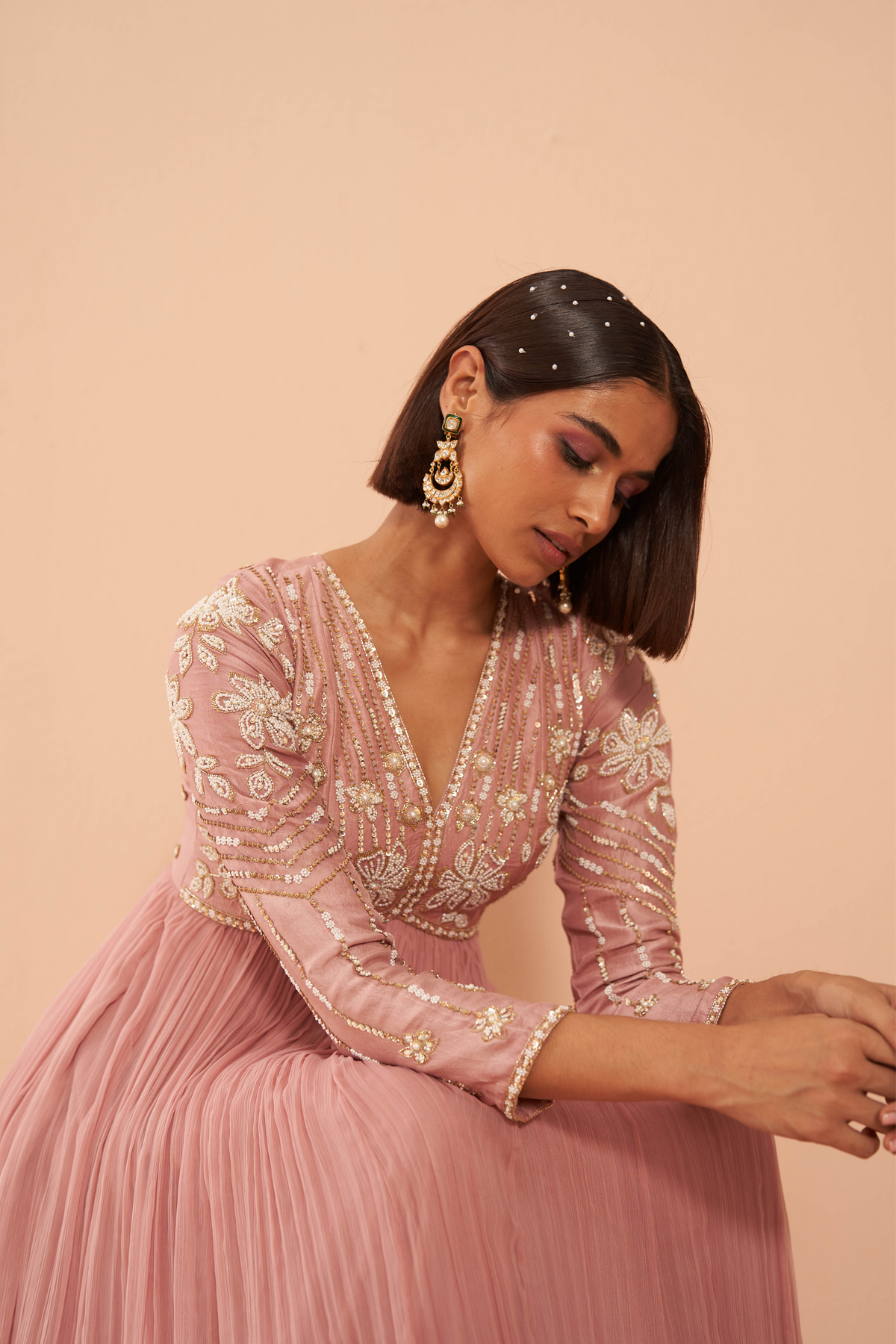 Orchid Anarkali Set