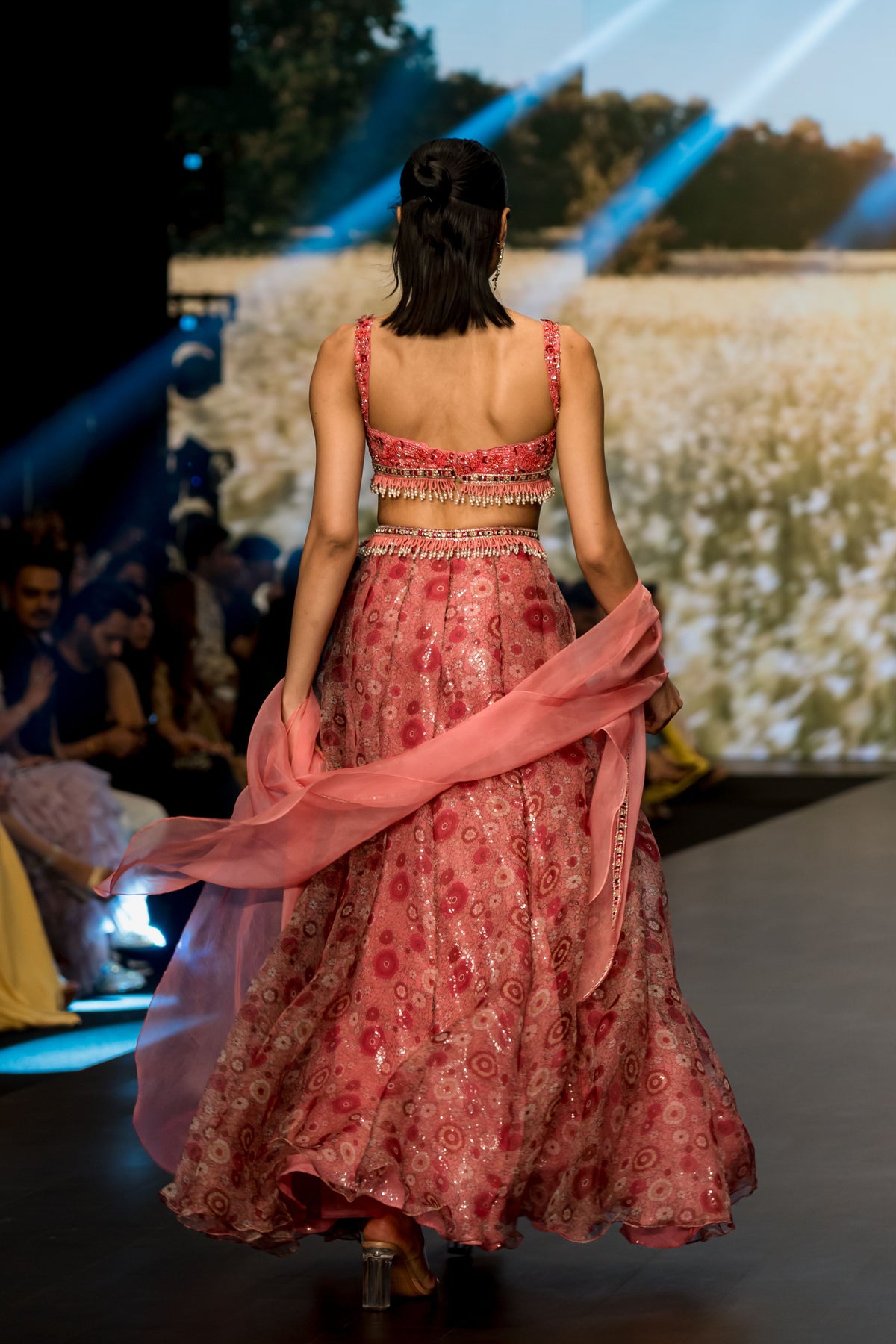 Pink Embroidered Lehenga Set