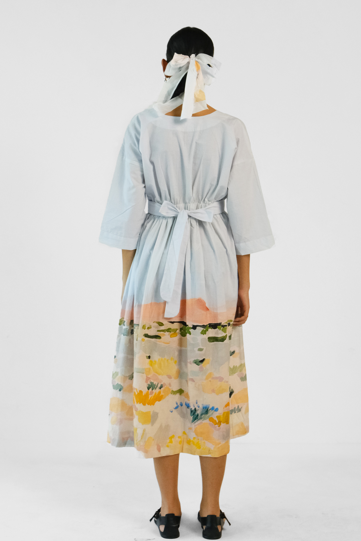 Abstract Print Belt Dress