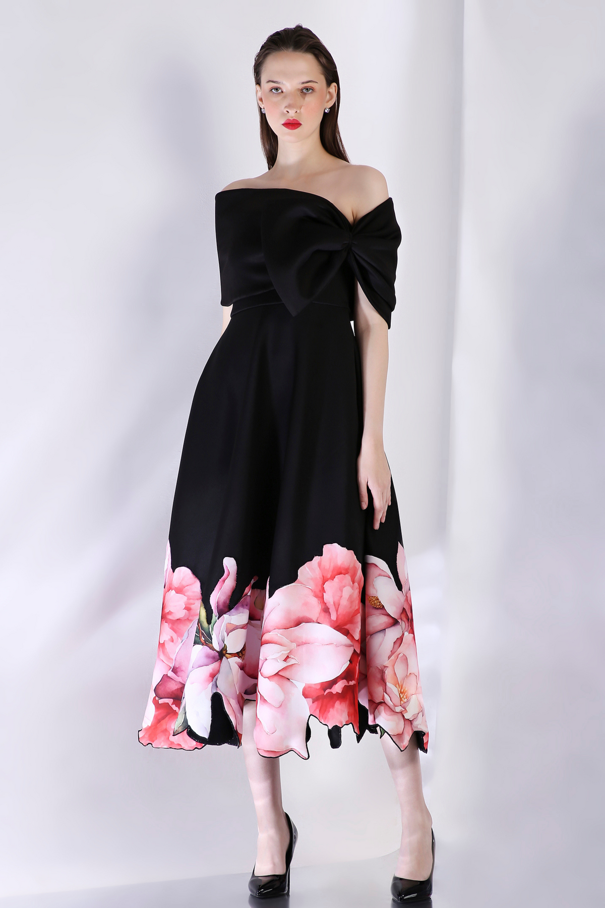 Vivienne Black Printed Dress