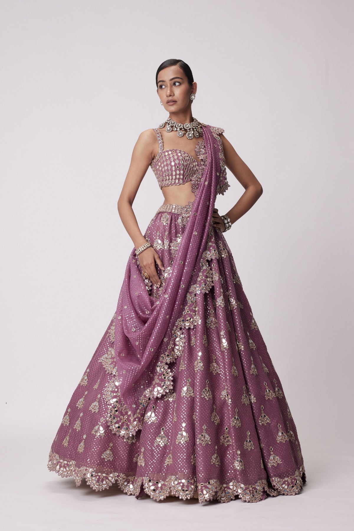 Mud Mauve Lehenga Set