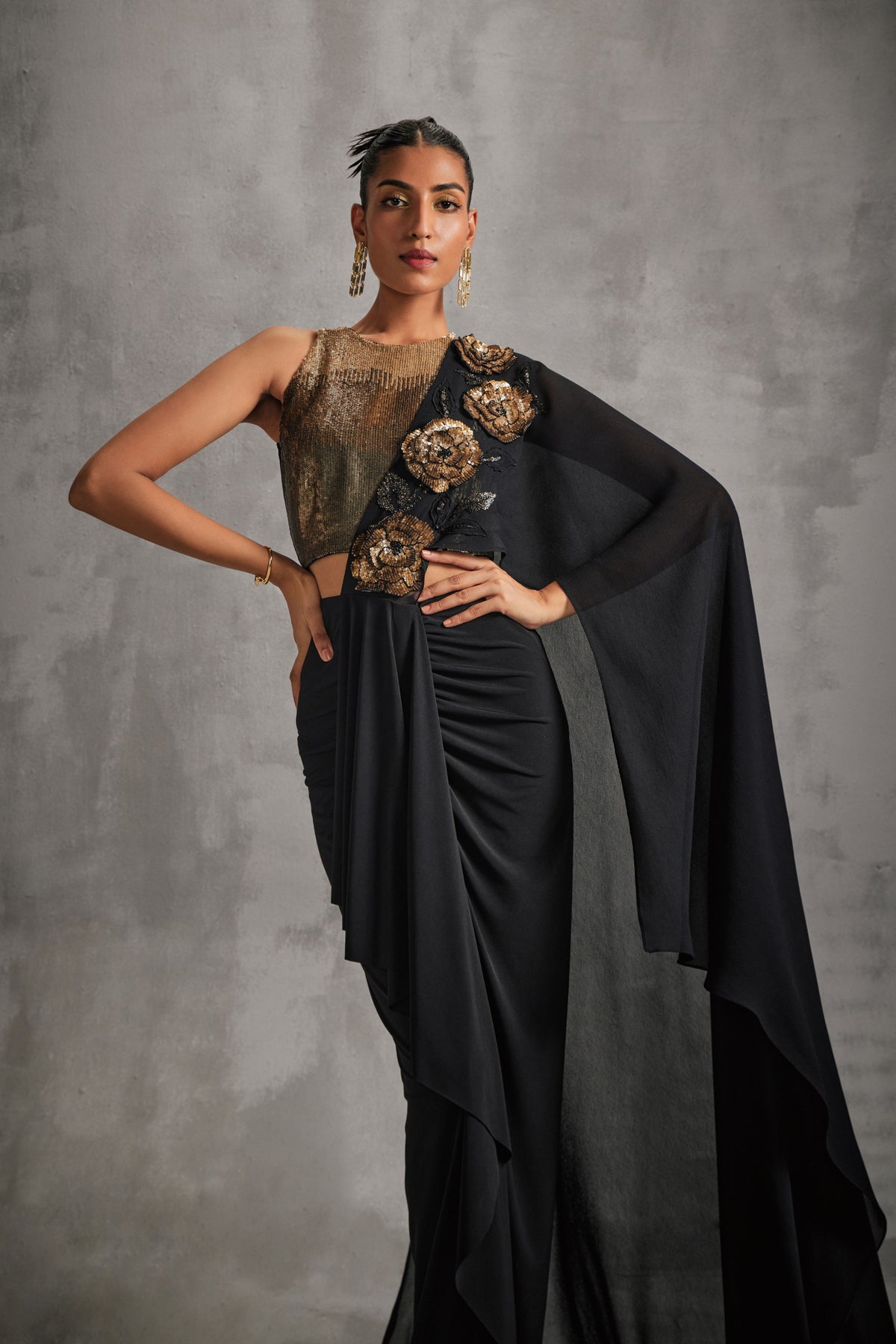 Rosewood Draped Saree