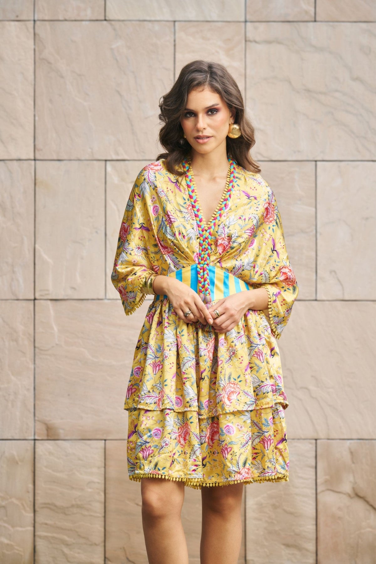 Tropical Bloom Kaftan Dress