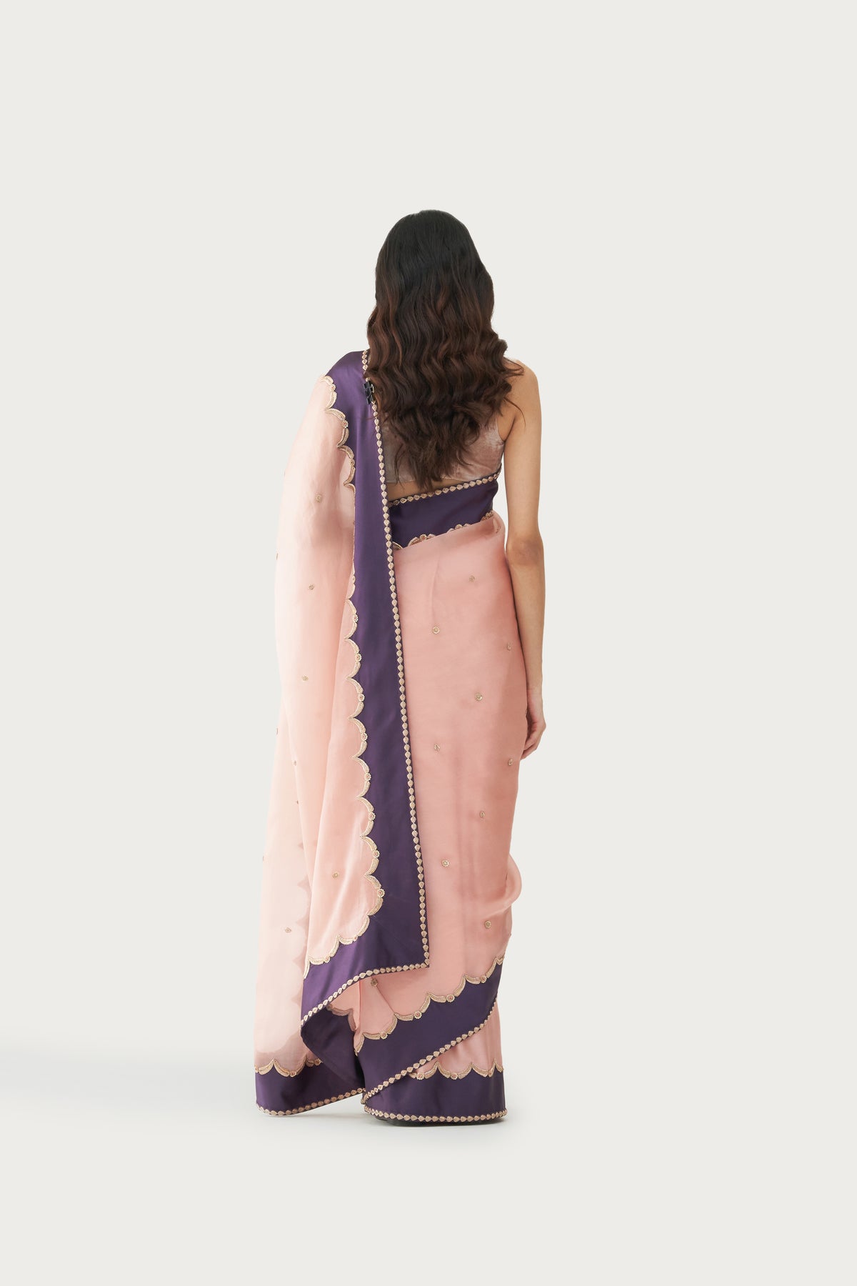 Firdaus charcoal embroidered saree