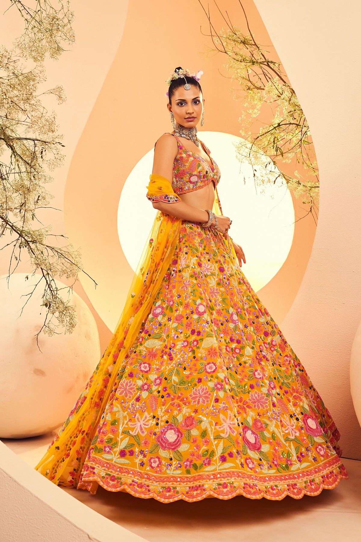 Yellow Multi Lehenga