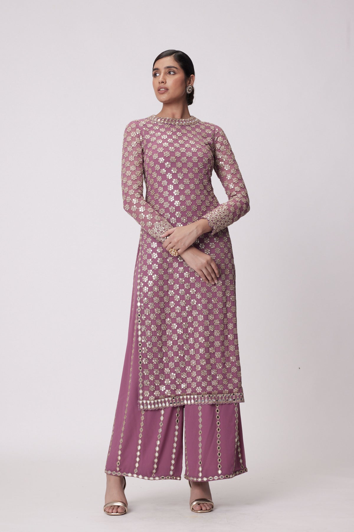 Mud  Mauve Straight Kurta Set