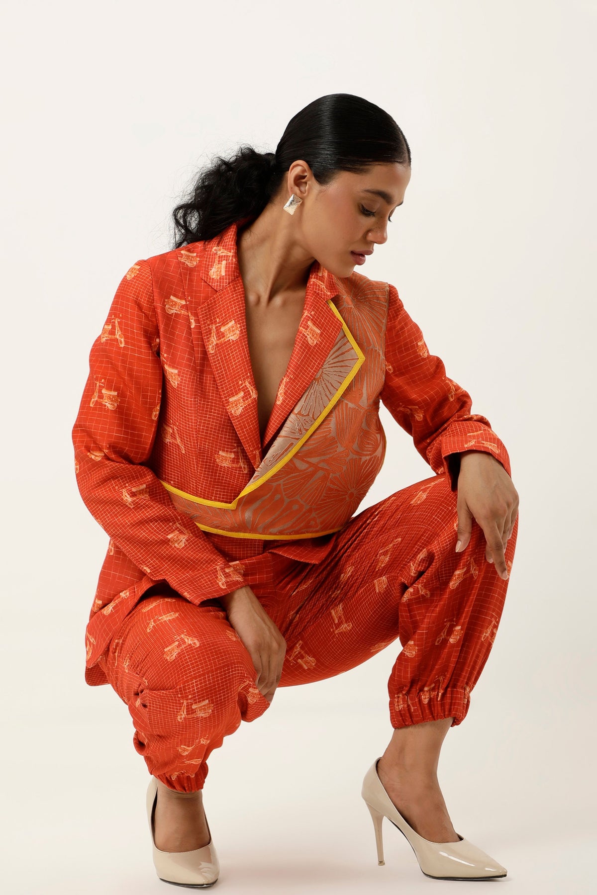 Rust Embroidered Co-ord Set