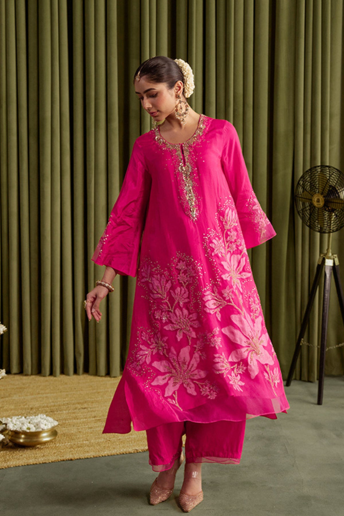 Hot Pink Magnolia Kurta Set