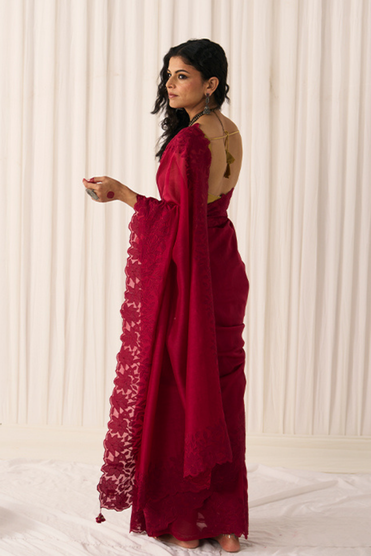 Maroon Chameli Saree